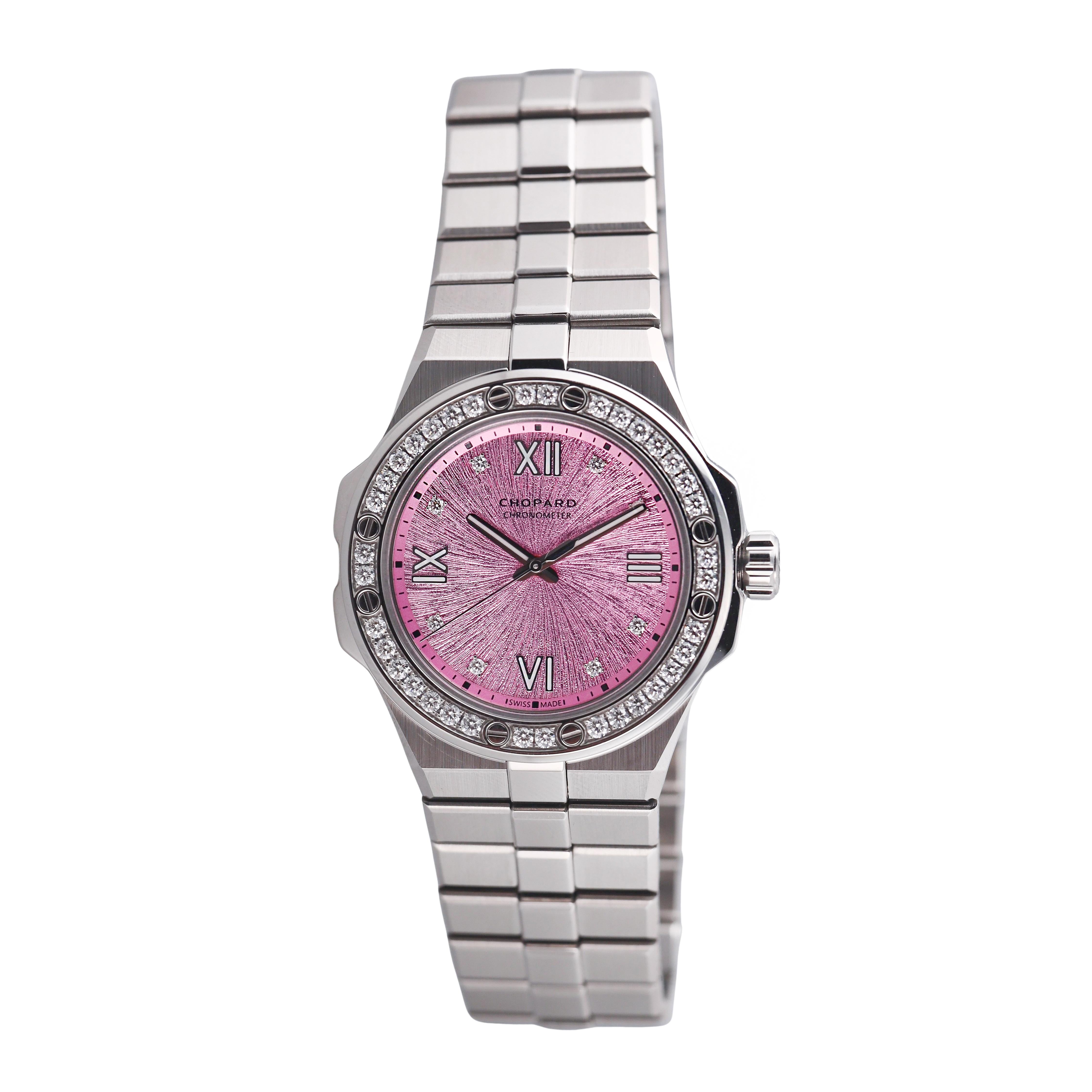 Chopard Alpine Eagle 36 Pink Diamond Automatic Watch 298601-3010