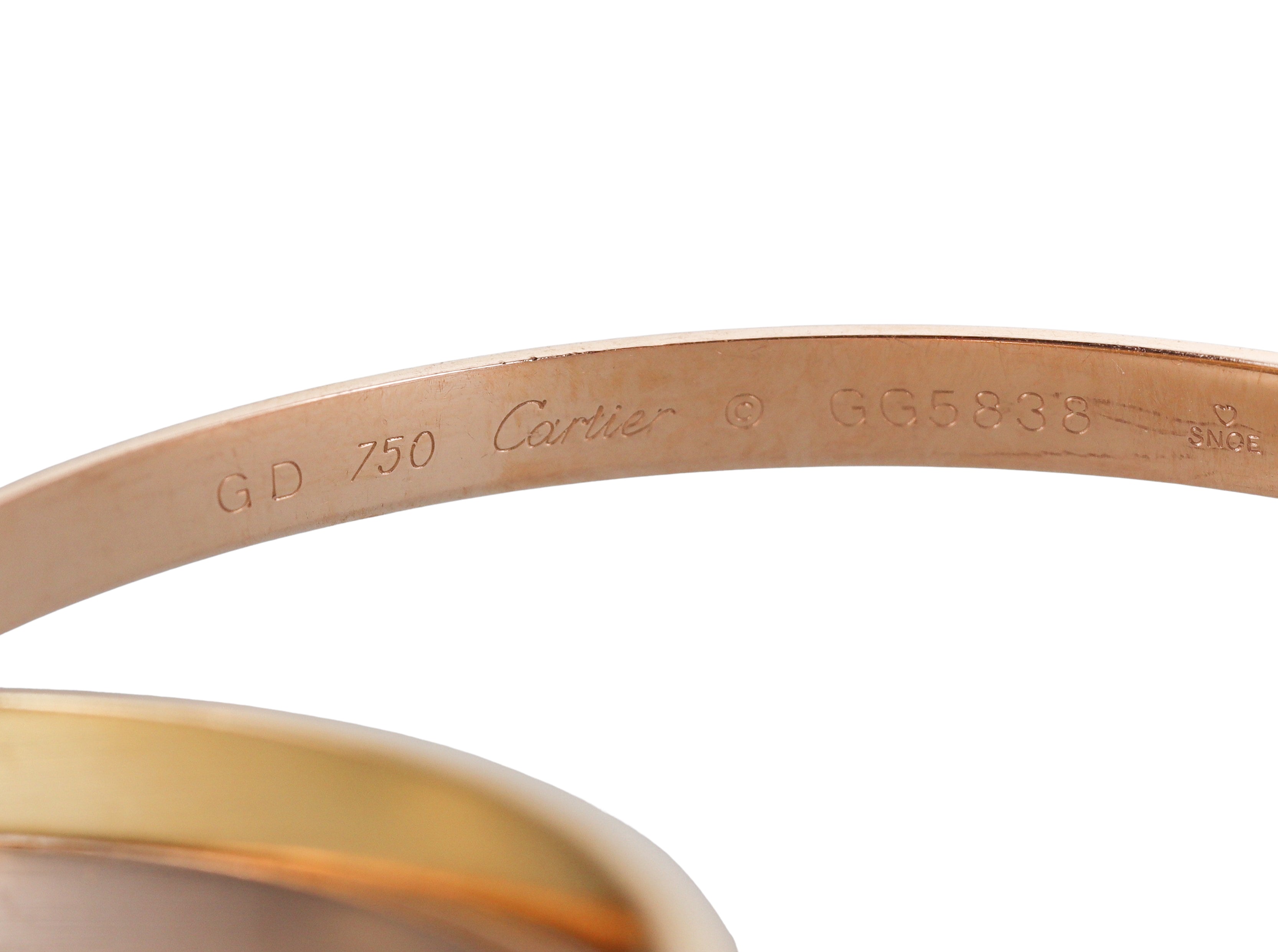 Cartier Trinity Tri Color Bangle Bracelet