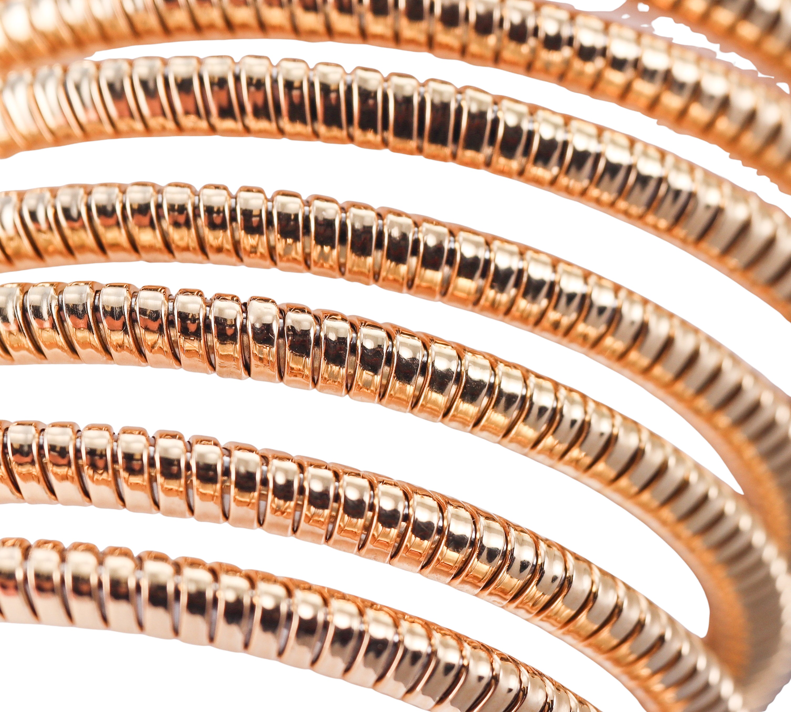 Gold Diamond Wide Coil Wrap Bracelet