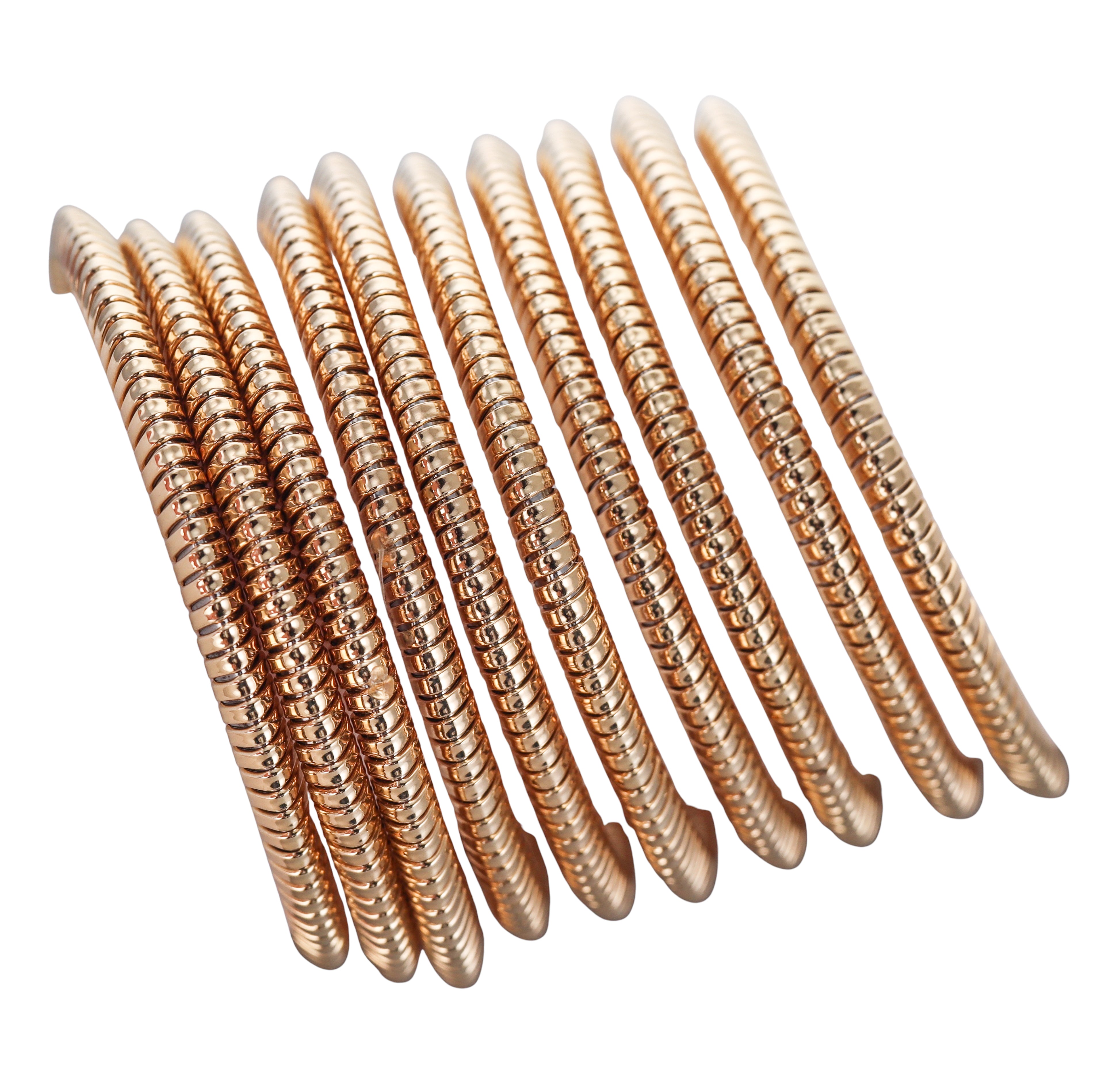 Gold Diamond Wide Coil Wrap Bracelet