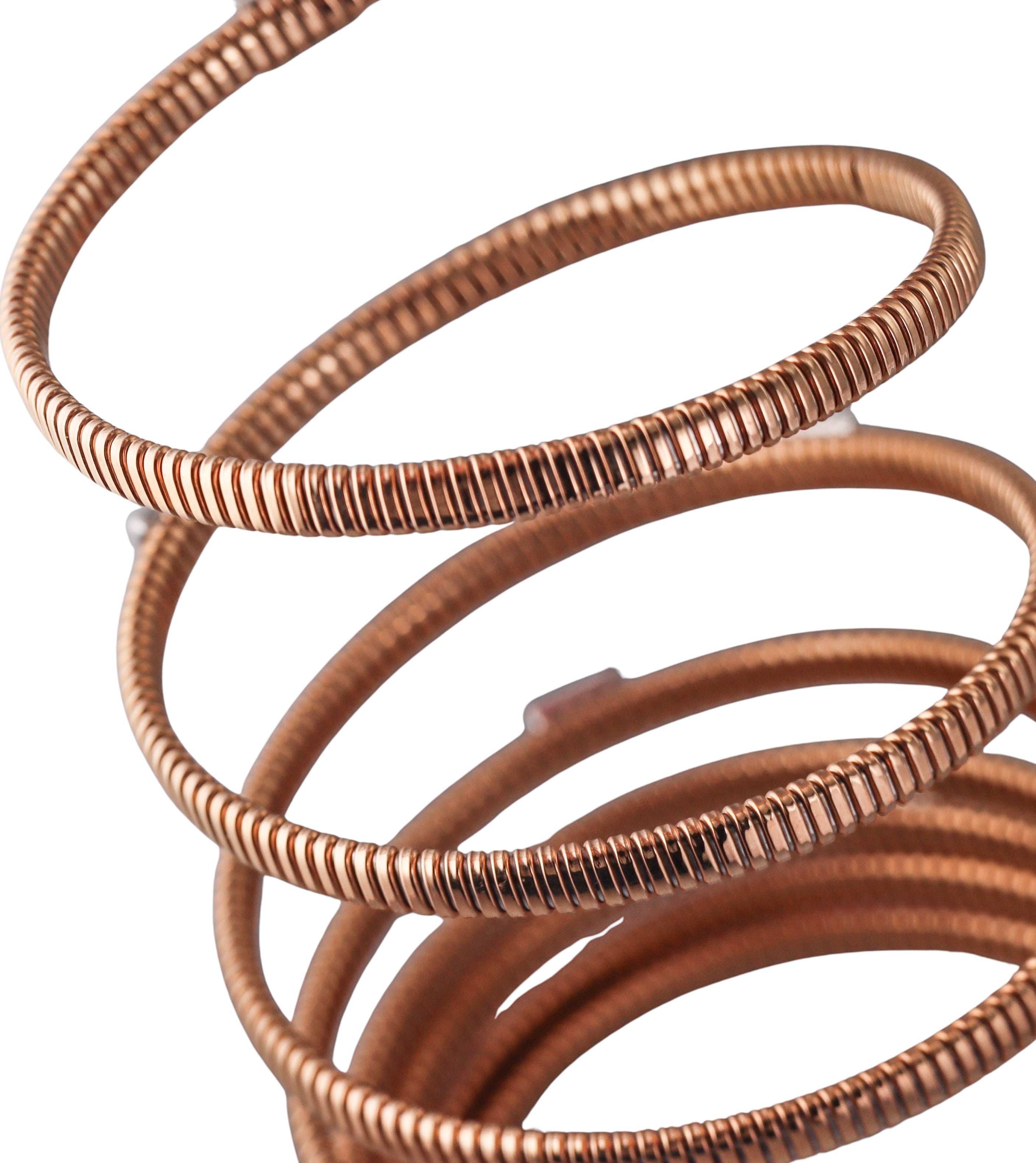 Rose Gold Diamond Wide Coil Wrap Bracelet