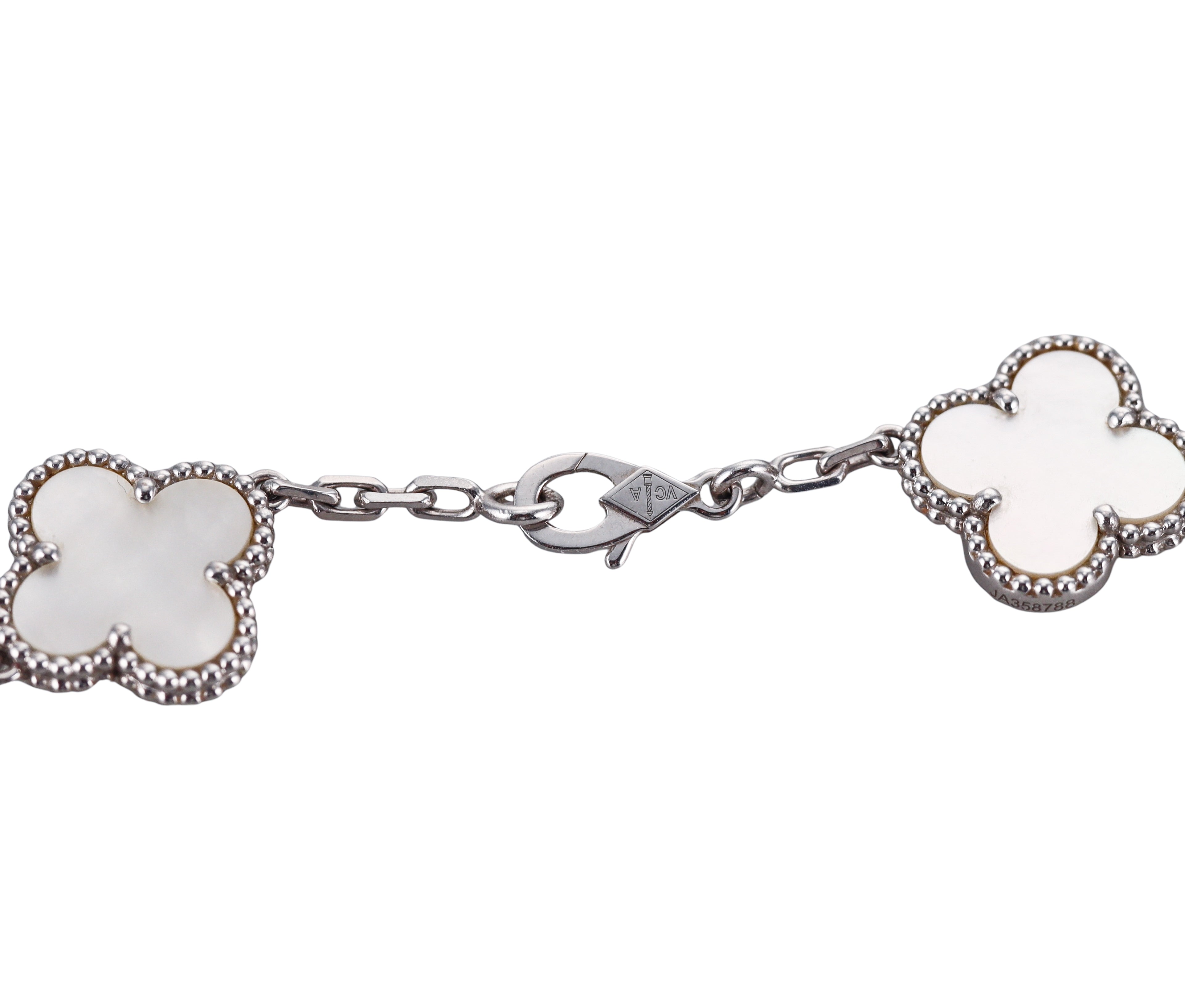 Van Cleef & Arpels Vintage Alhambra 10 Motifs Mother of Pearl Necklace