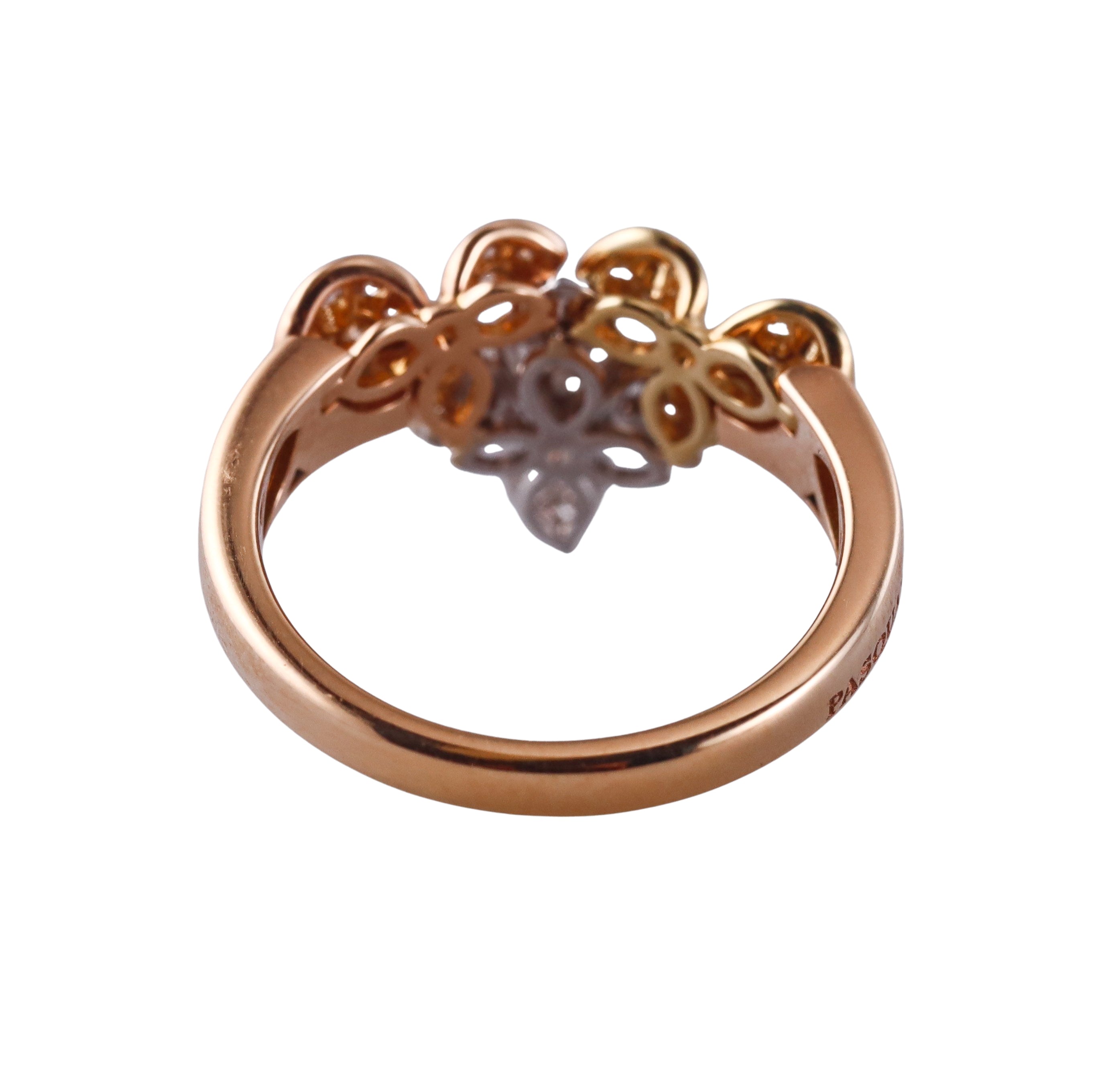 Pasquale Bruni Tri Color Gold Diamond Flower Ring