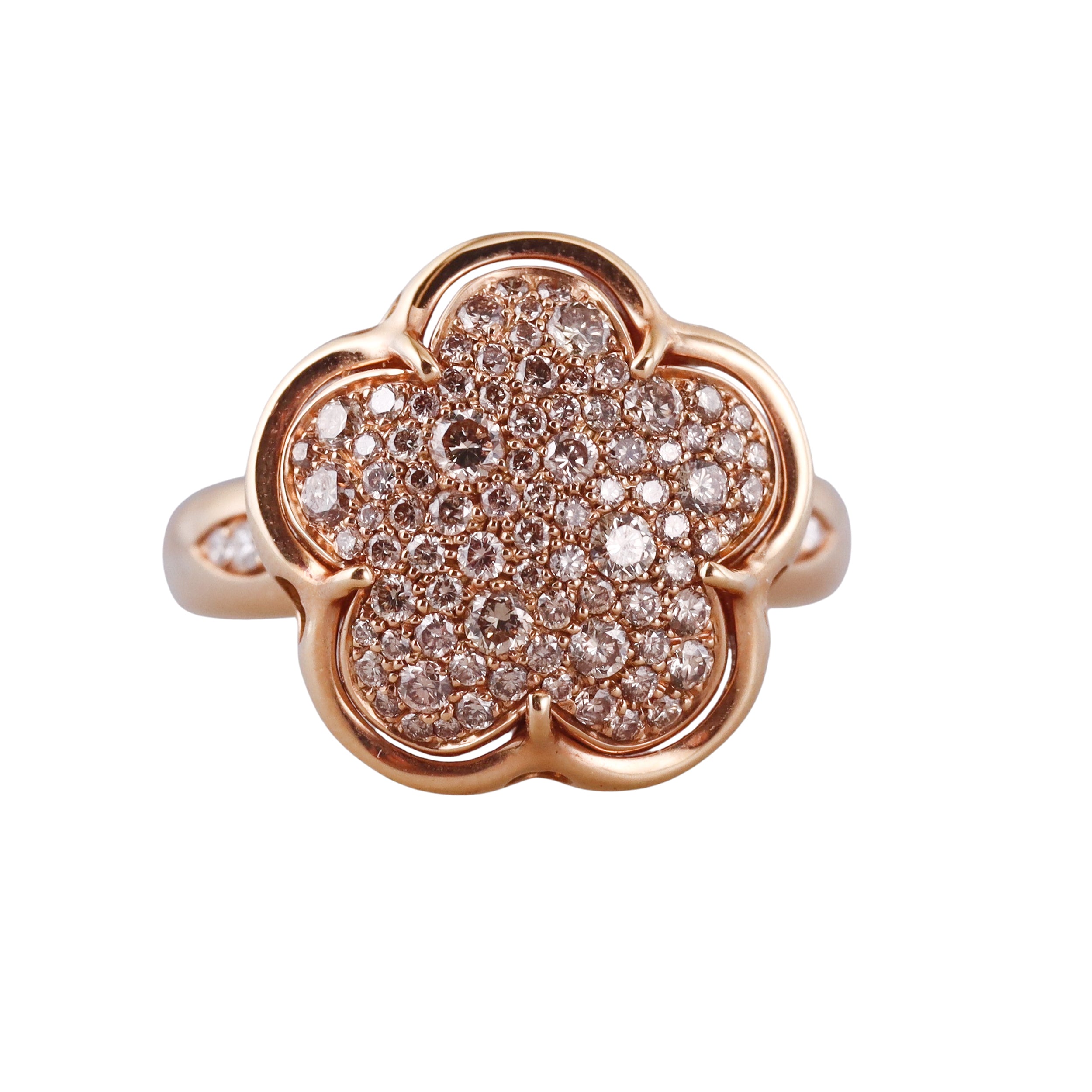 Pasquale Bruni Fancy Diamond Rose Gold Flower Ring