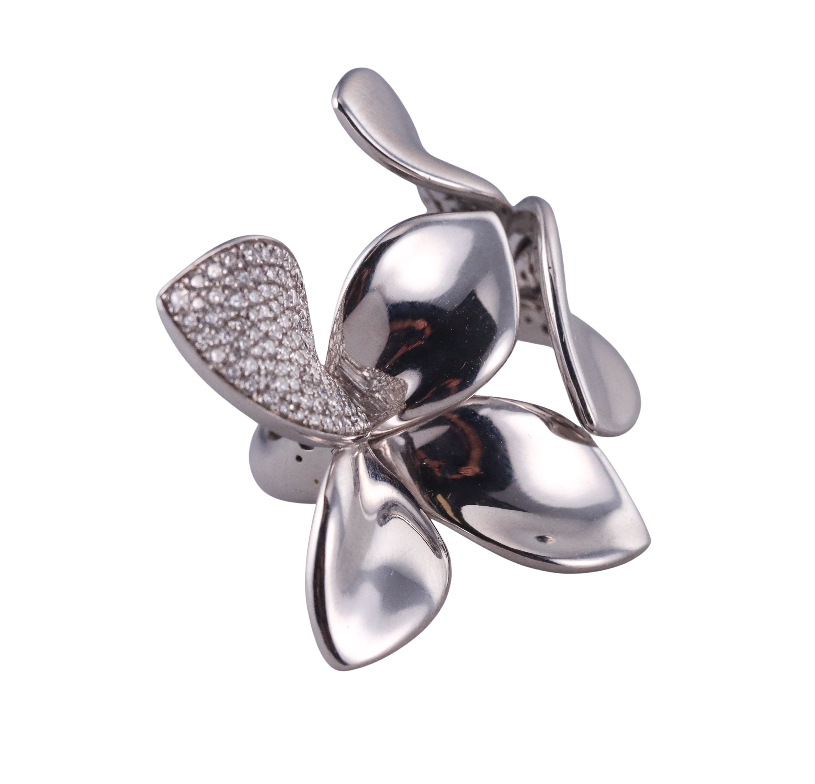 Pasquale Bruni Diamond White Gold Giardini Segreti Flower Ring