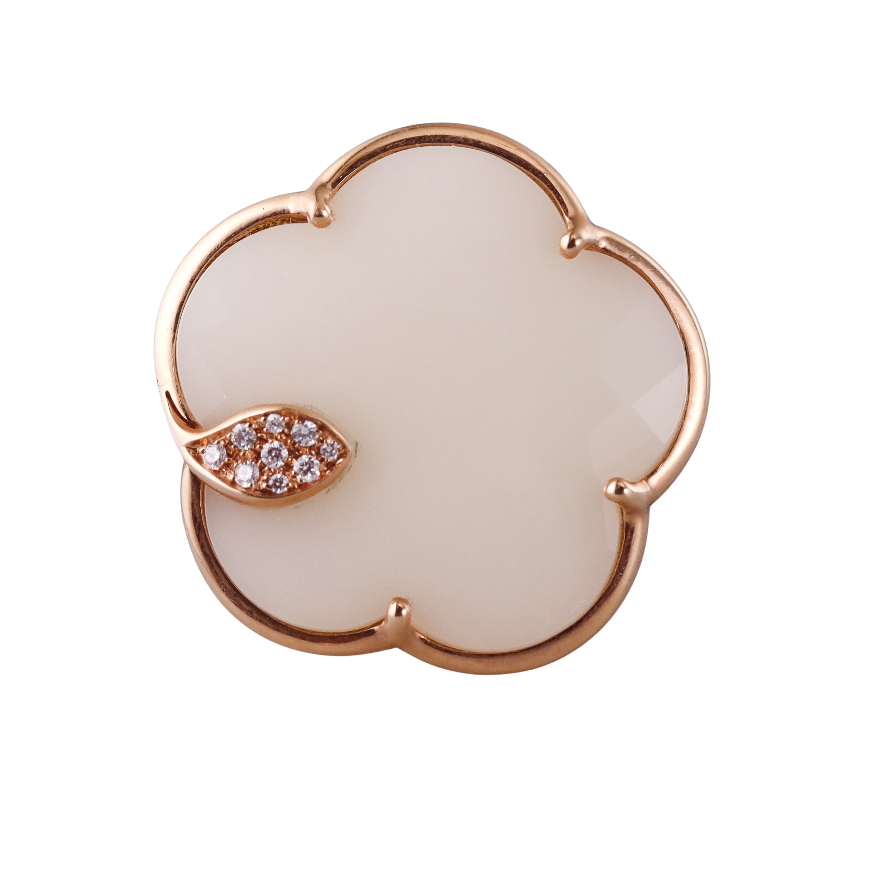 Pasquale Bruni Diamond MOP Crystal Rose Gold Large Flower Ring