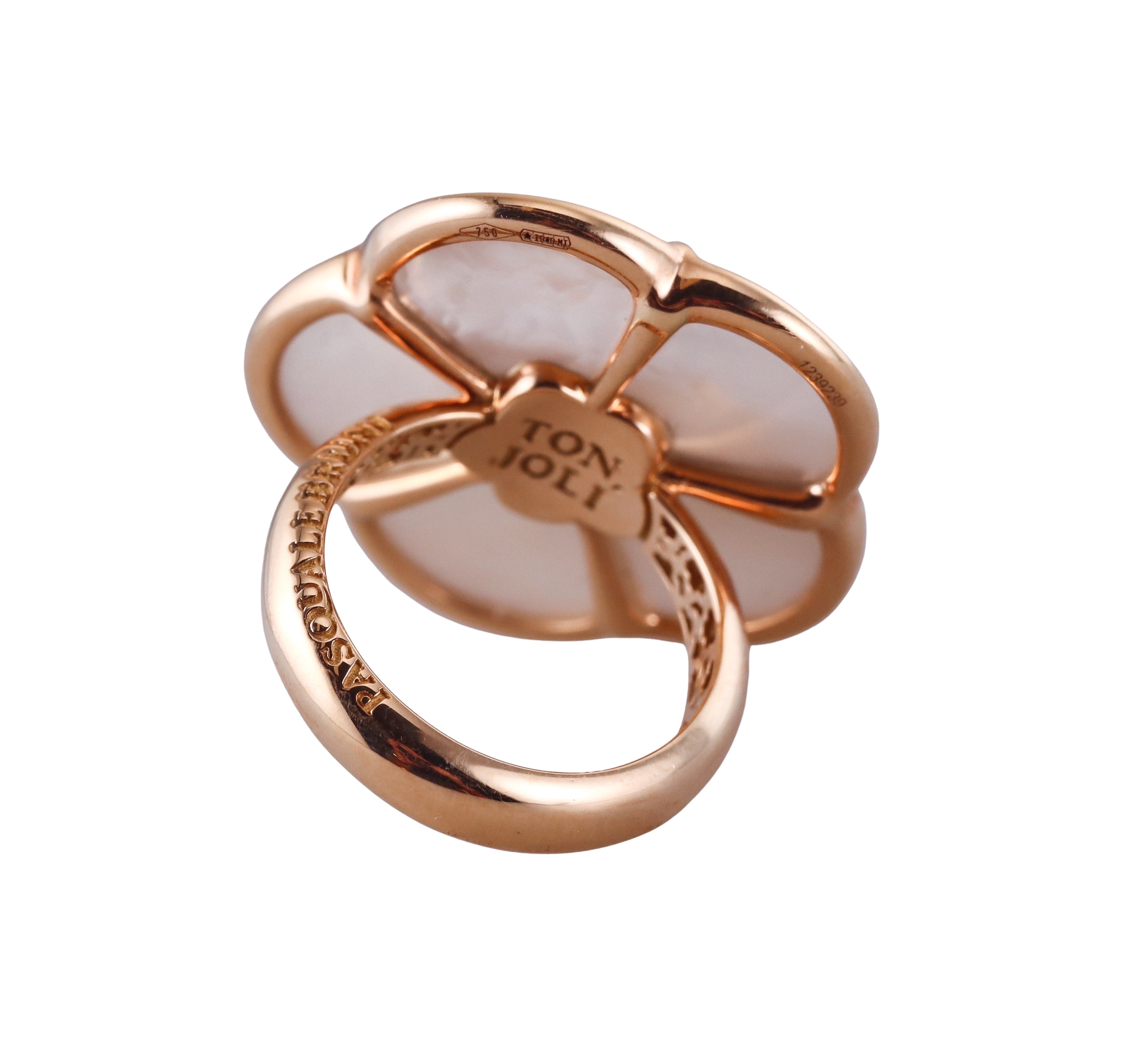 Pasquale Bruni Diamond MOP Crystal Rose Gold Large Flower Ring