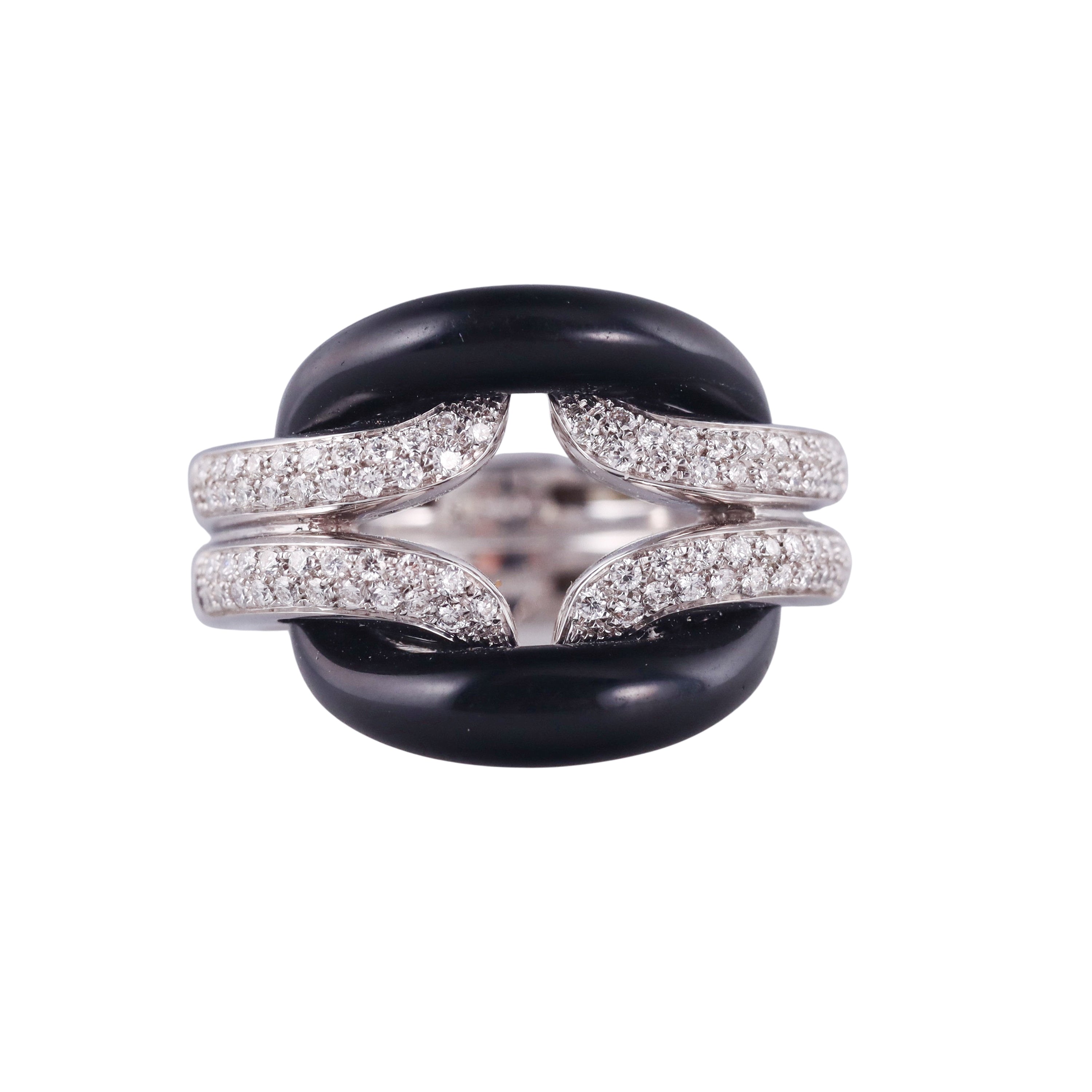 Damiani Diamond Enamel White Gold H Ring