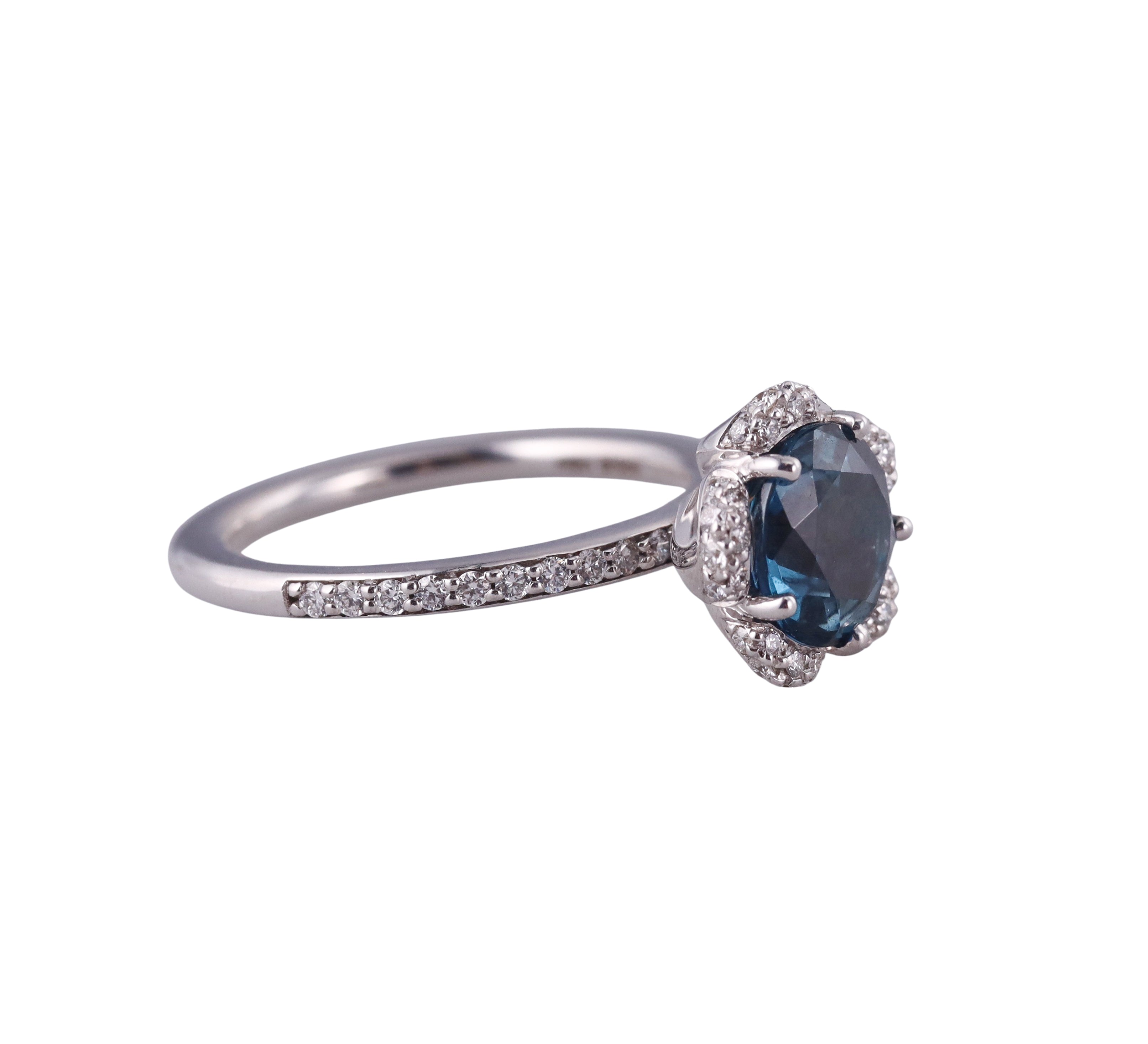Pasquale Bruni Diamond London Blue Topaz White Gold Ring