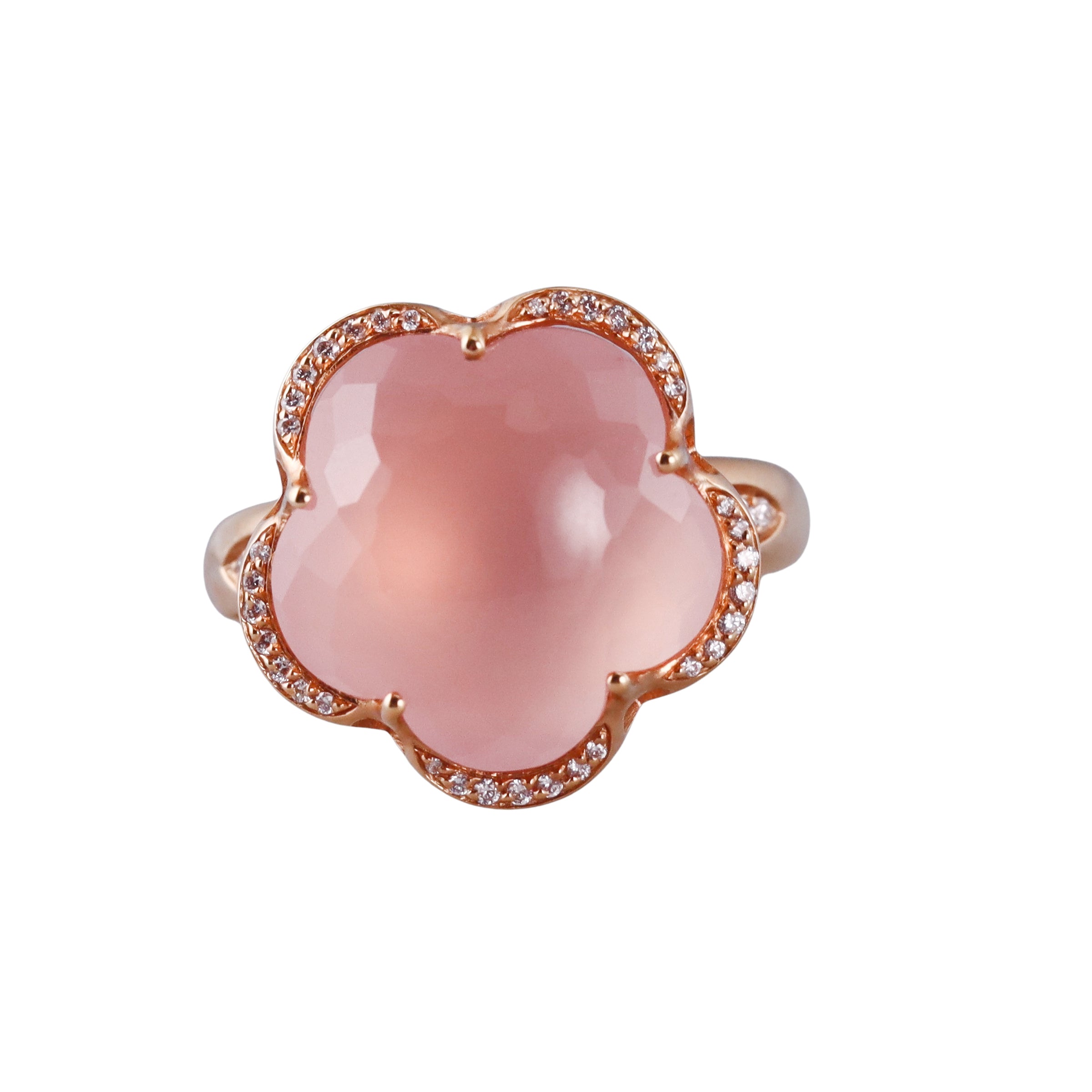 Pasquale Bruni Rose Quartz Diamond Gold Ring