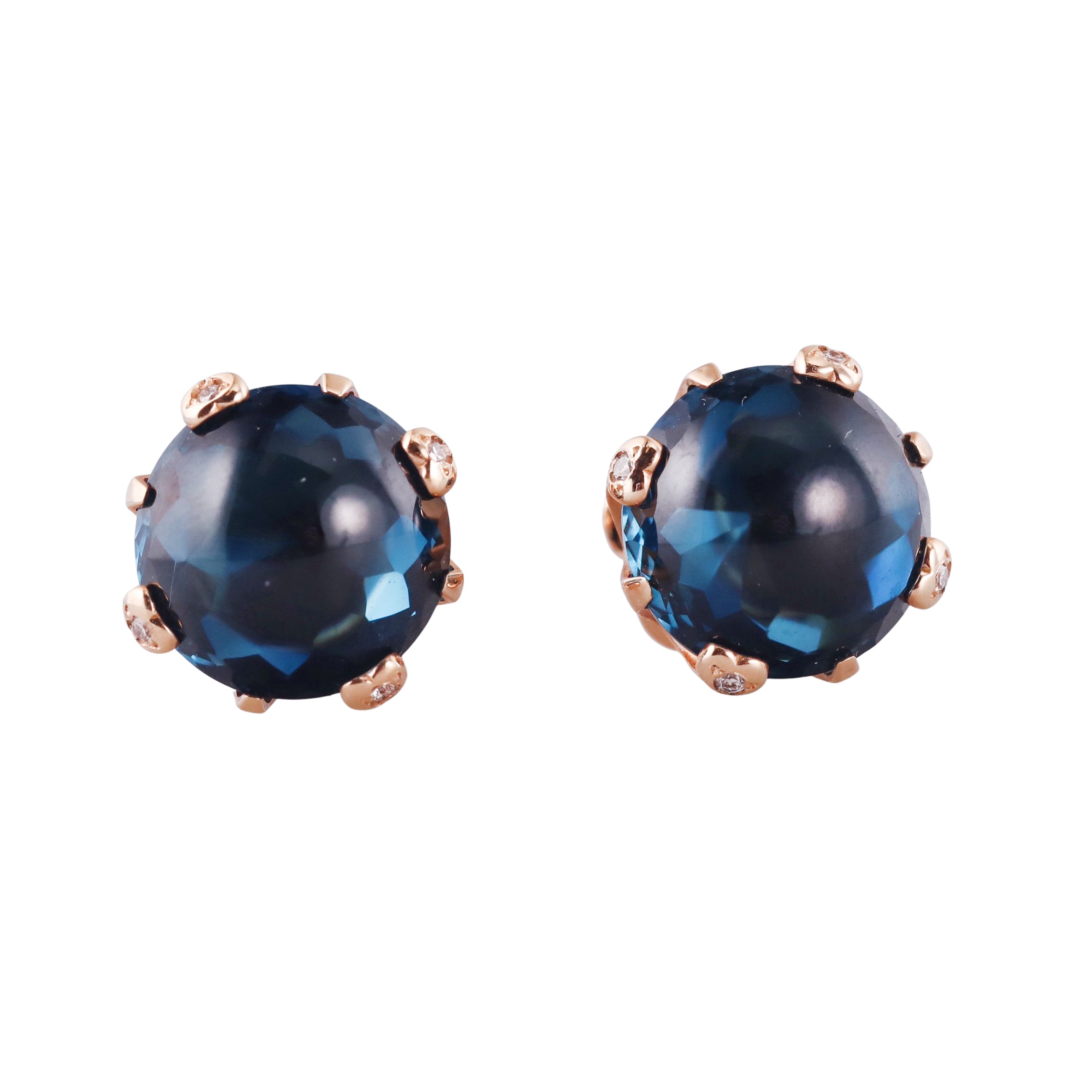 Pasquale Bruni Sissi London Blue Topaz Diamond Rose Gold Earrings
