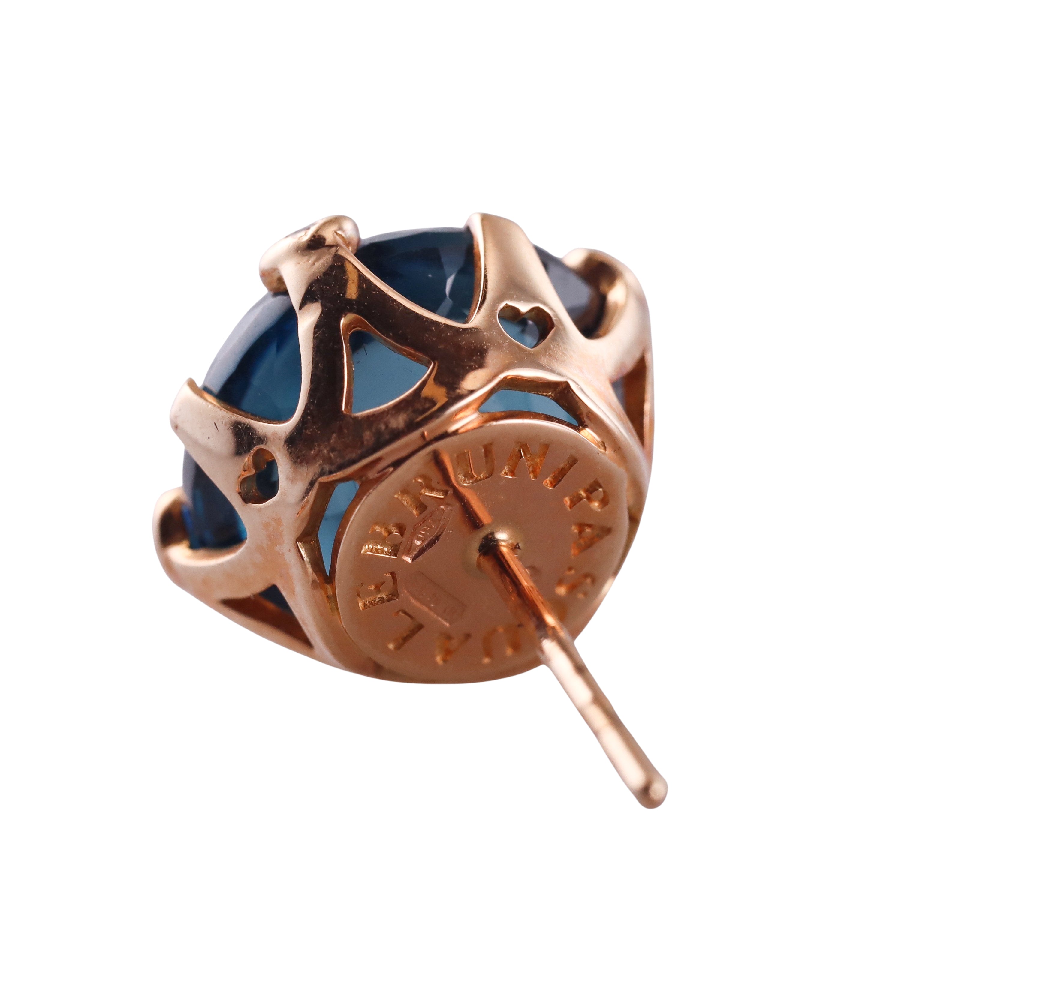 Pasquale Bruni Sissi London Blue Topaz Diamond Rose Gold Earrings