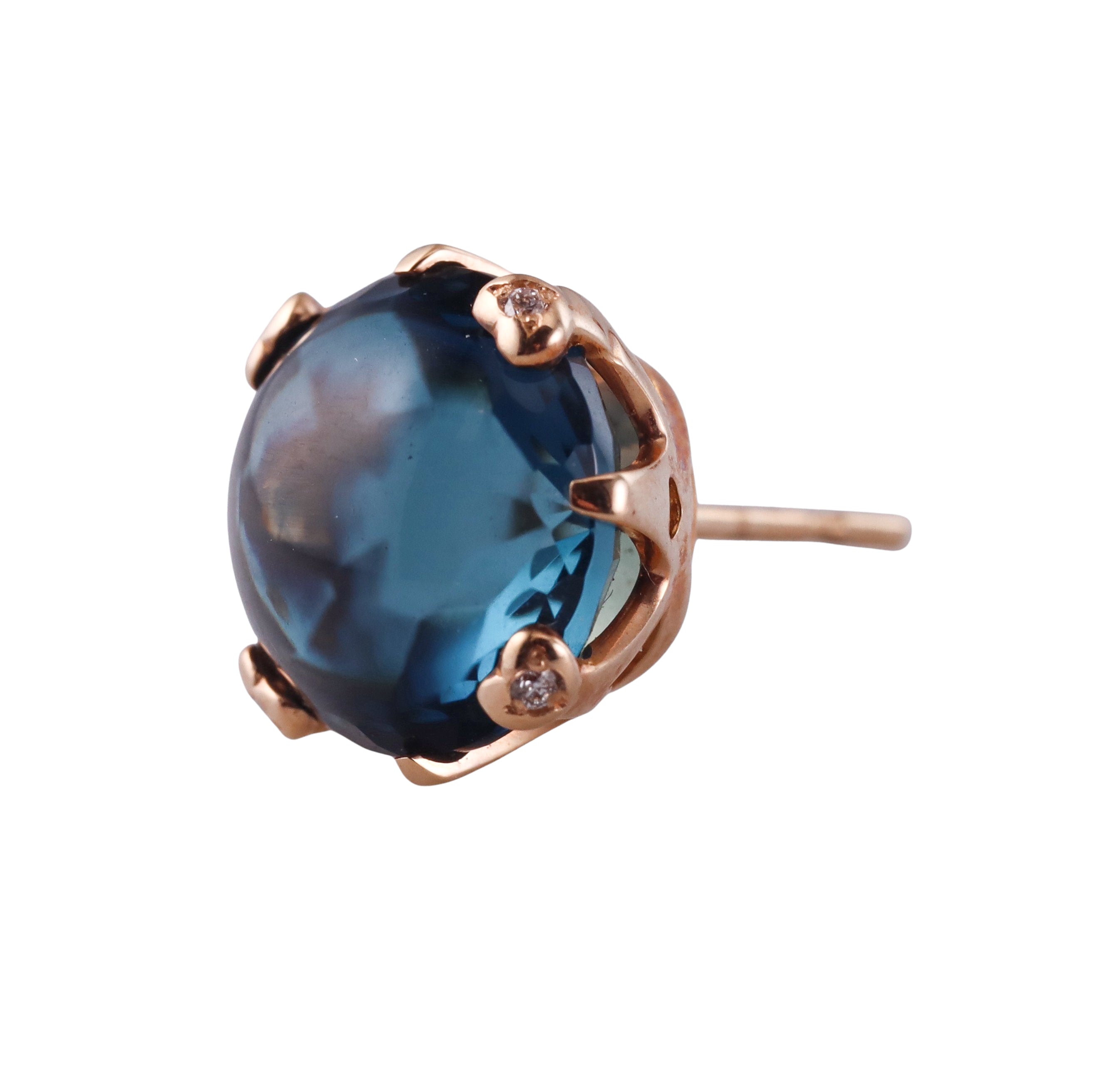 Pasquale Bruni Sissi London Blue Topaz Diamond Rose Gold Earrings
