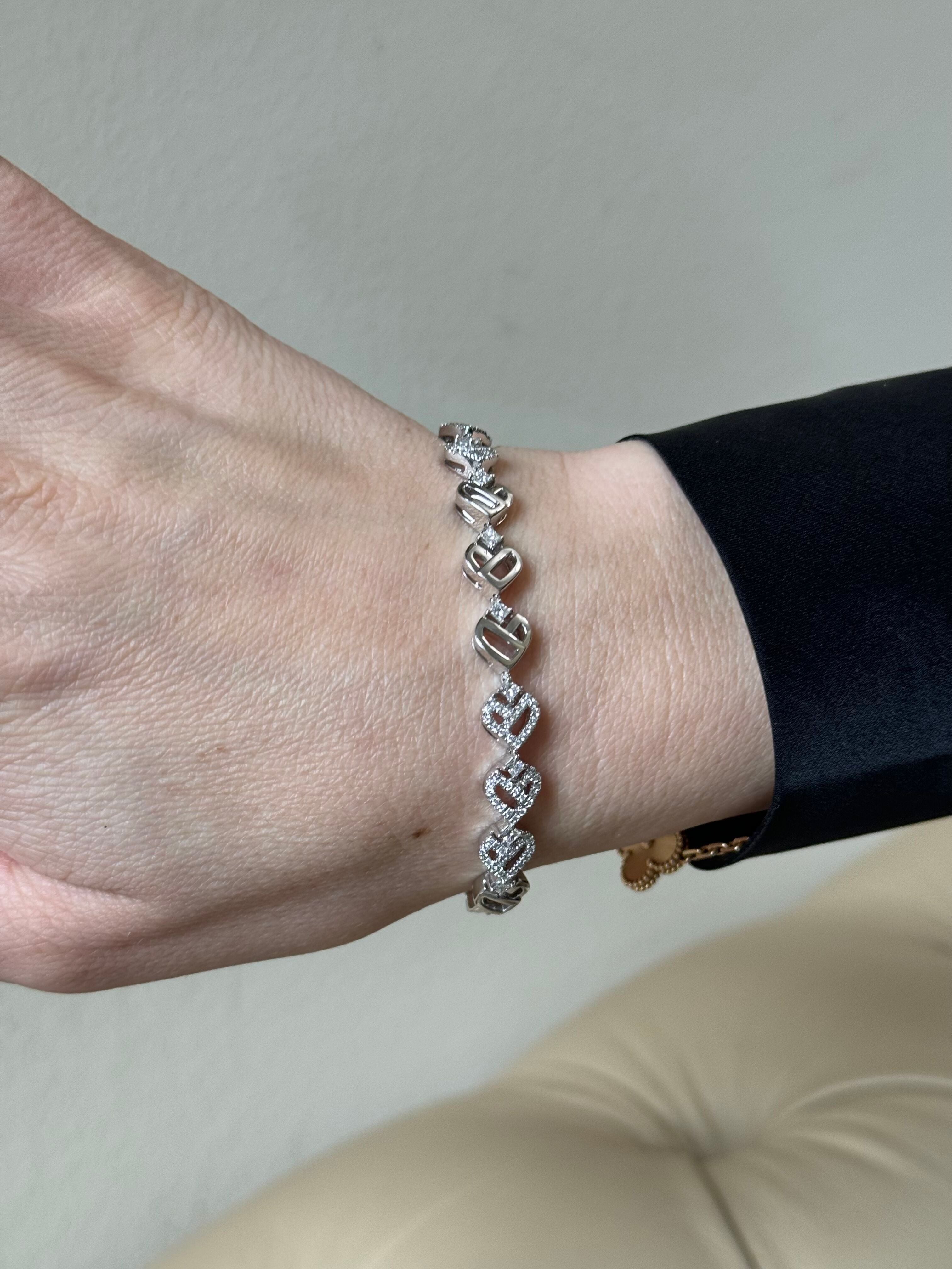 Damiani 18k Gold 1.33ctw Diamond Heart Bracelet