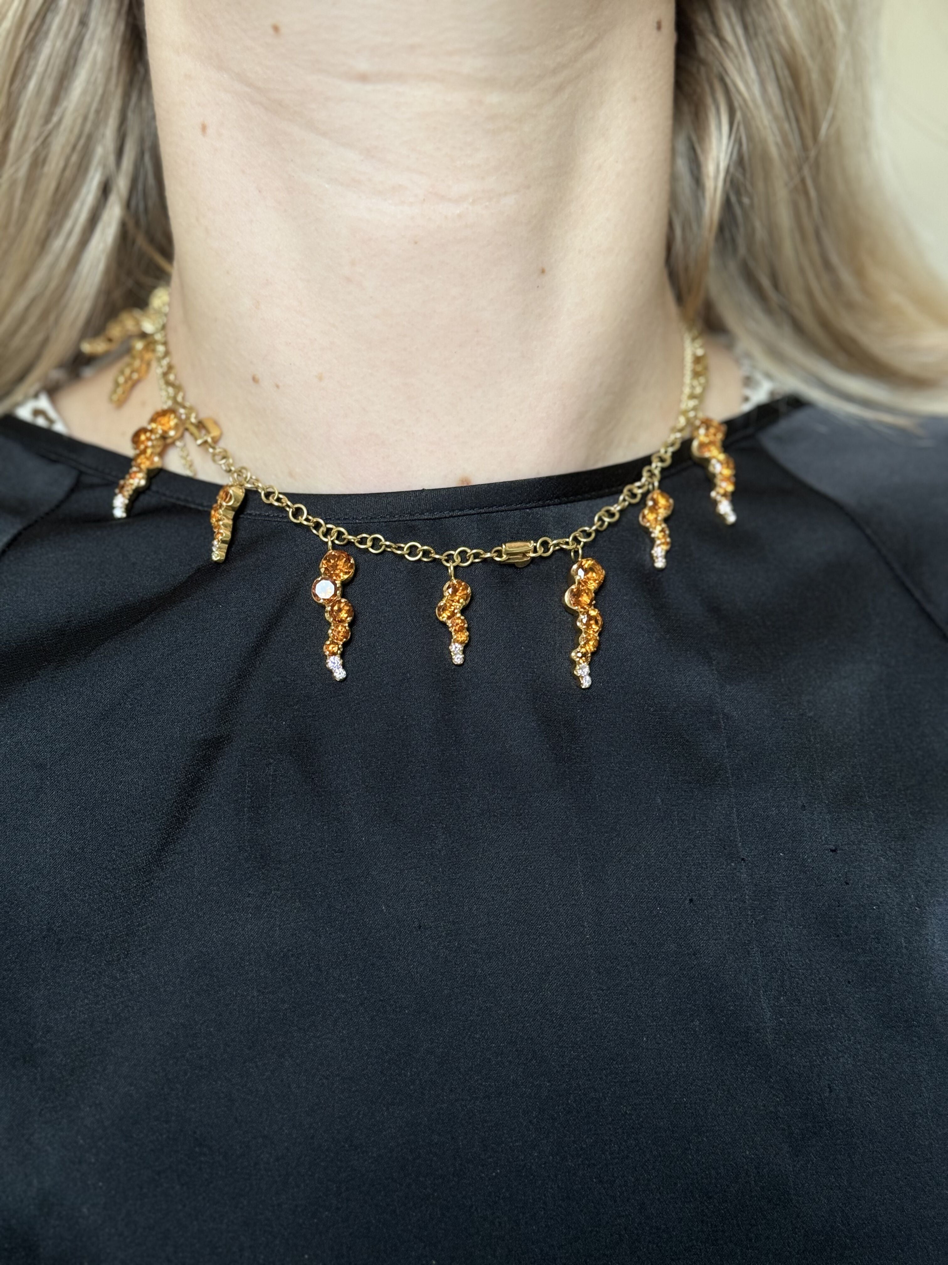 Pasquale Bruni 18k Gold Citrine Diamond Necklace