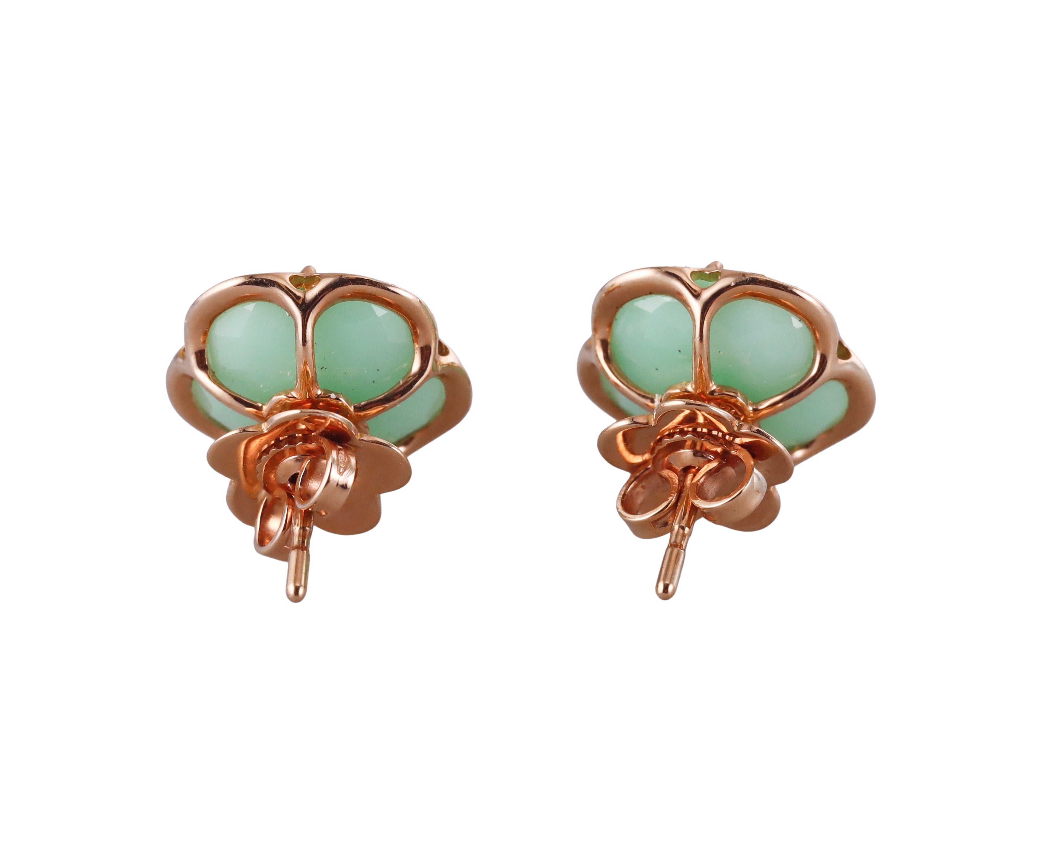 Pasquale Bruni Chrysoprase Diamond Rose Gold Flower Earrings