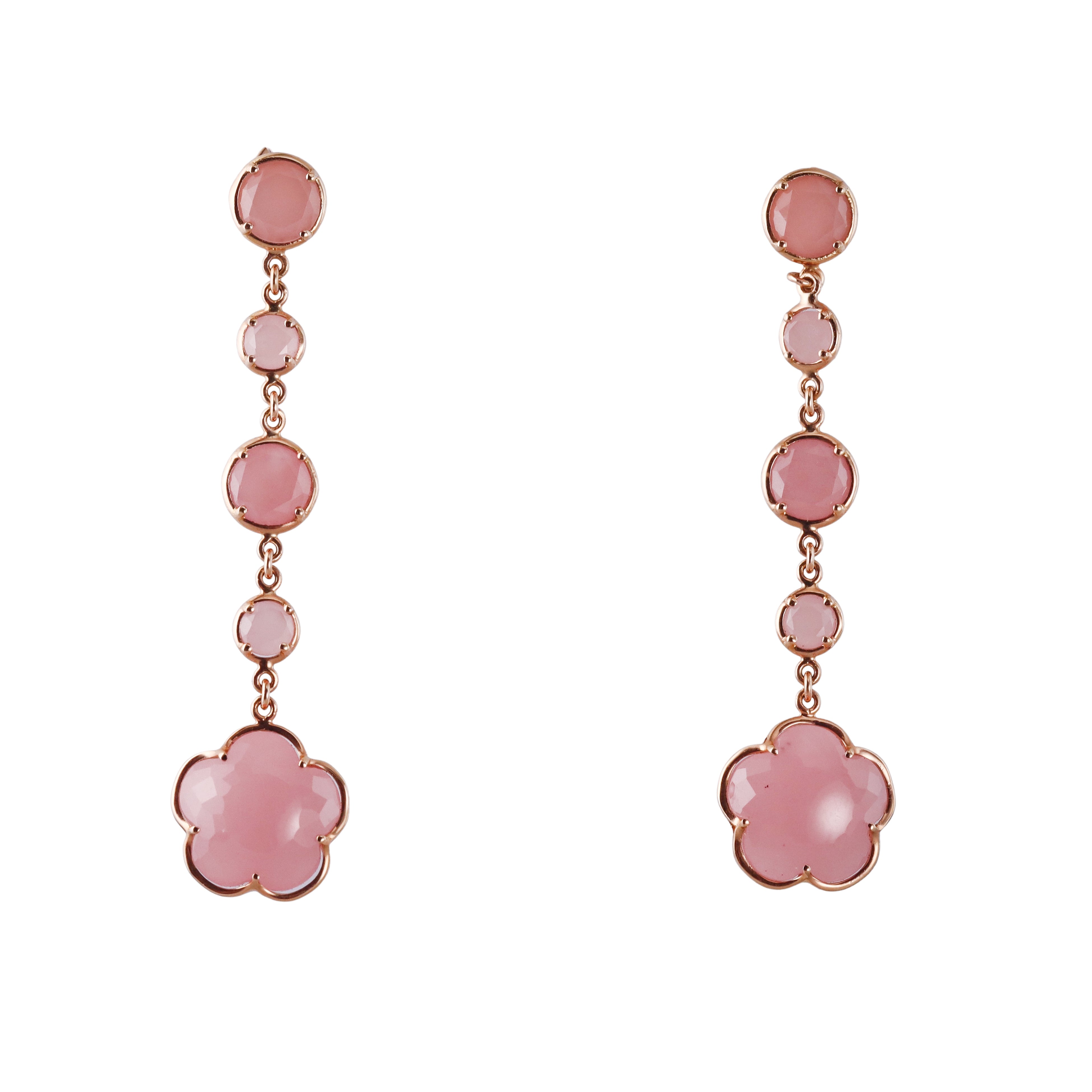 Pasquale Bruni Rose Quartz Gold Drop Earrings