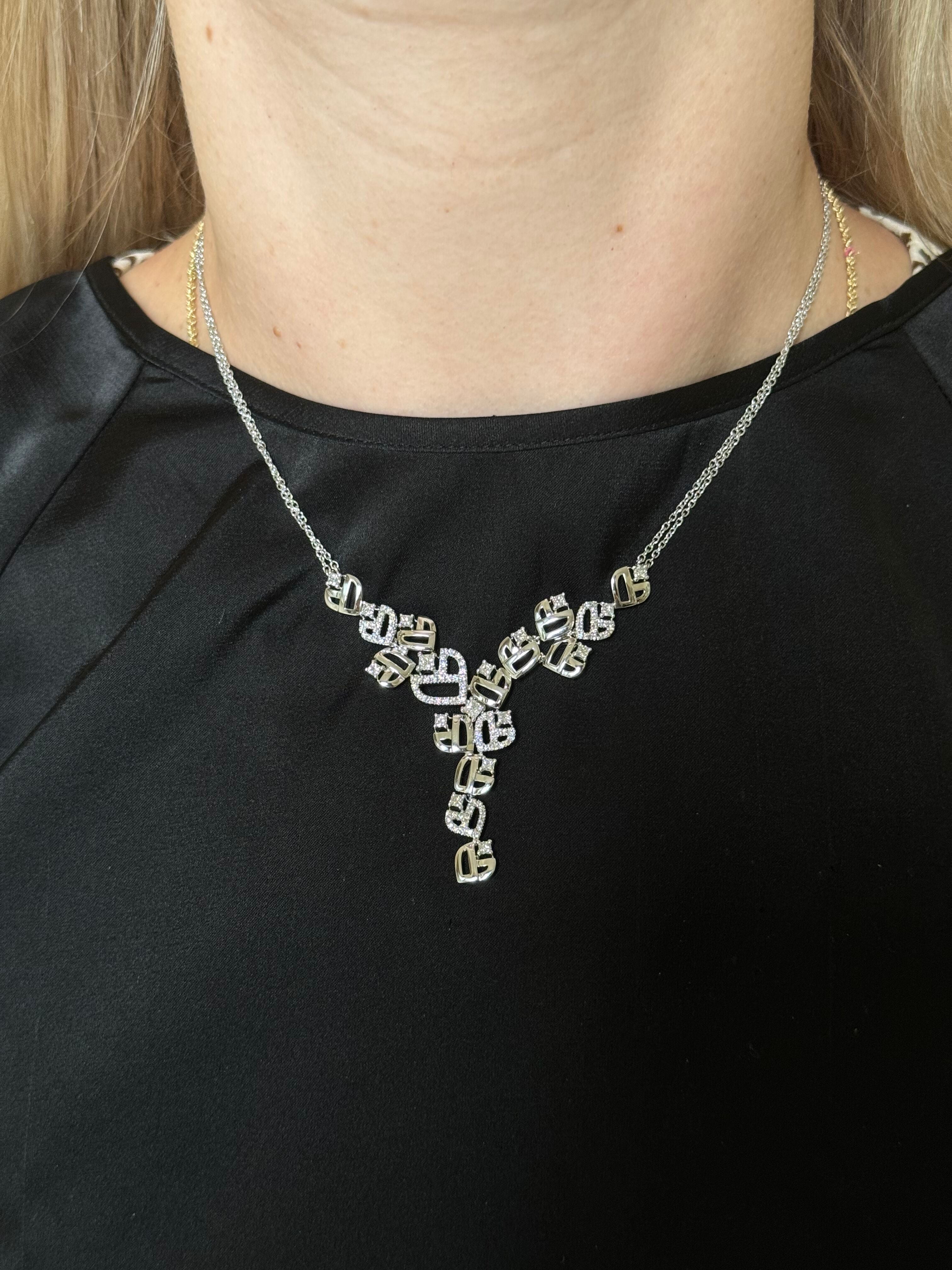 Damiani 1.72ctw Diamond 18k Gold Necklace