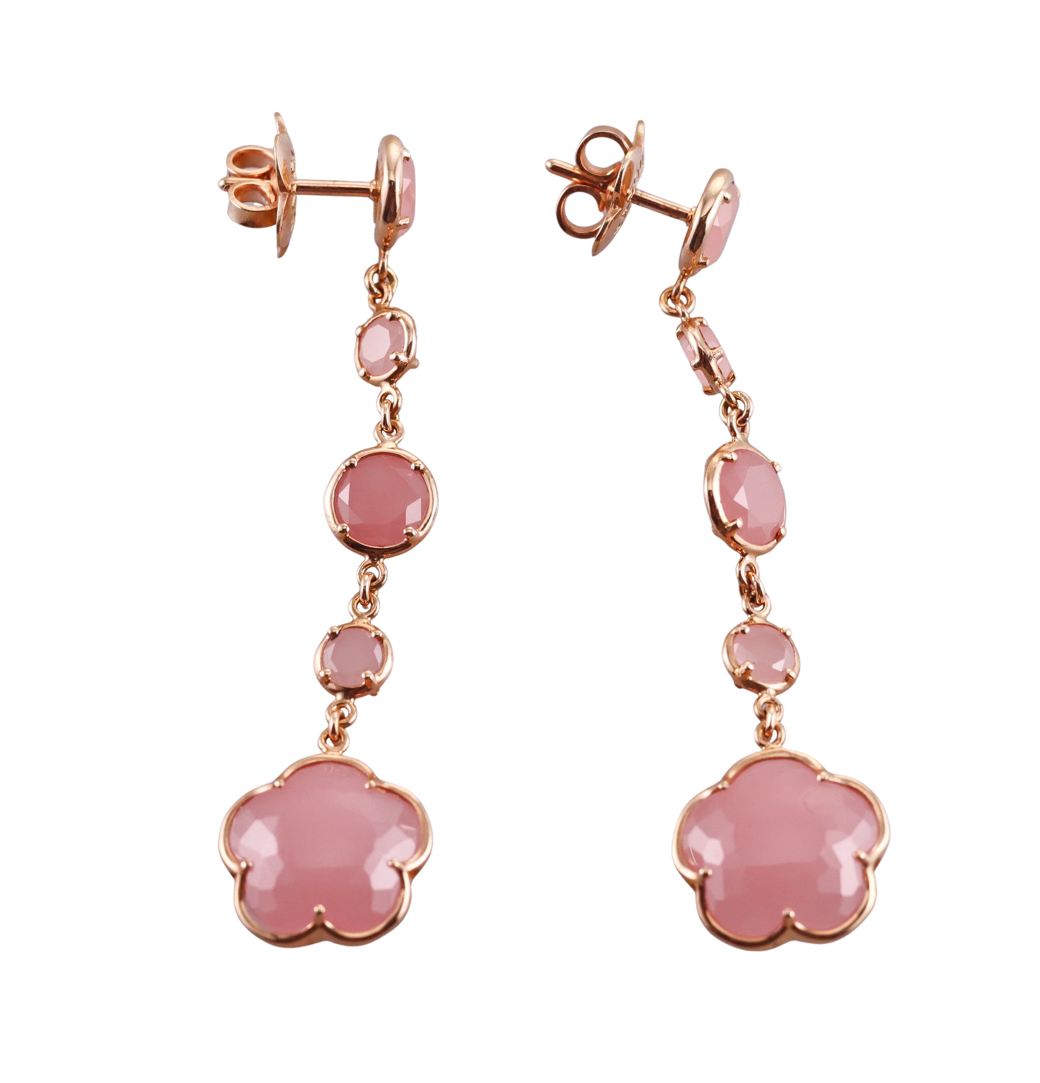 Pasquale Bruni Rose Quartz Gold Drop Earrings