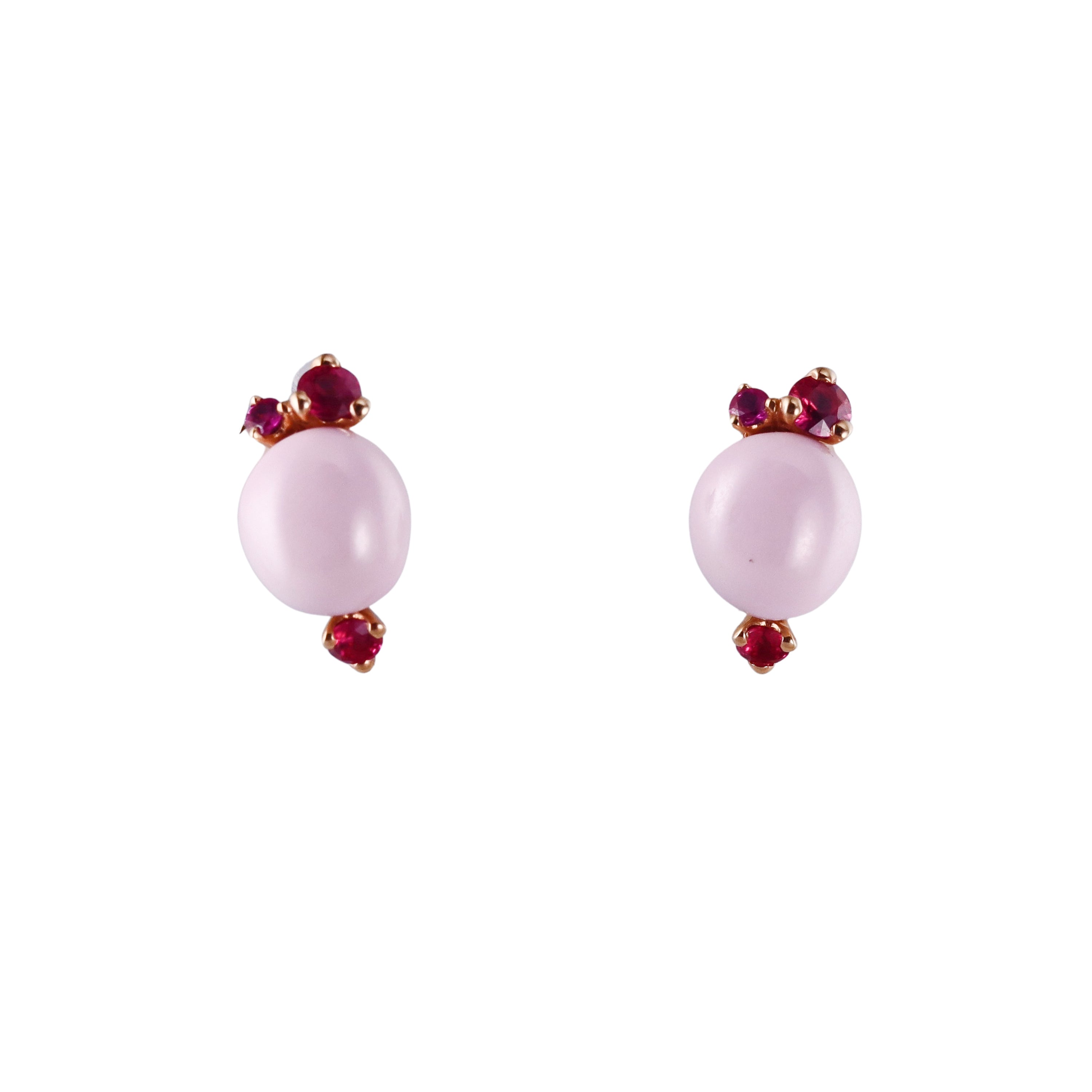 Pomellato Capri Quartz Pink Ceramic Rose Gold Earrings