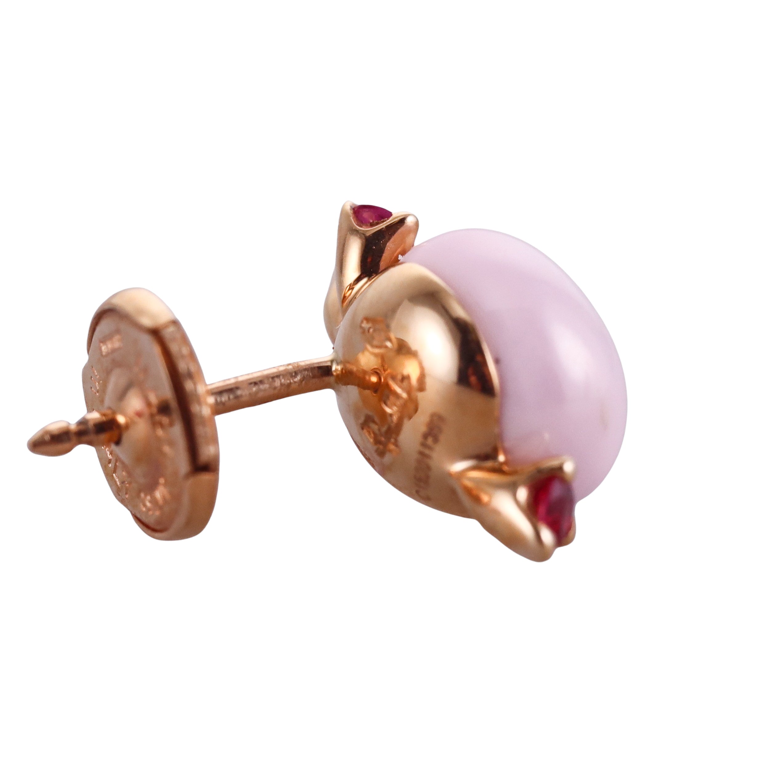 Pomellato Capri Quartz Pink Ceramic Rose Gold Earrings