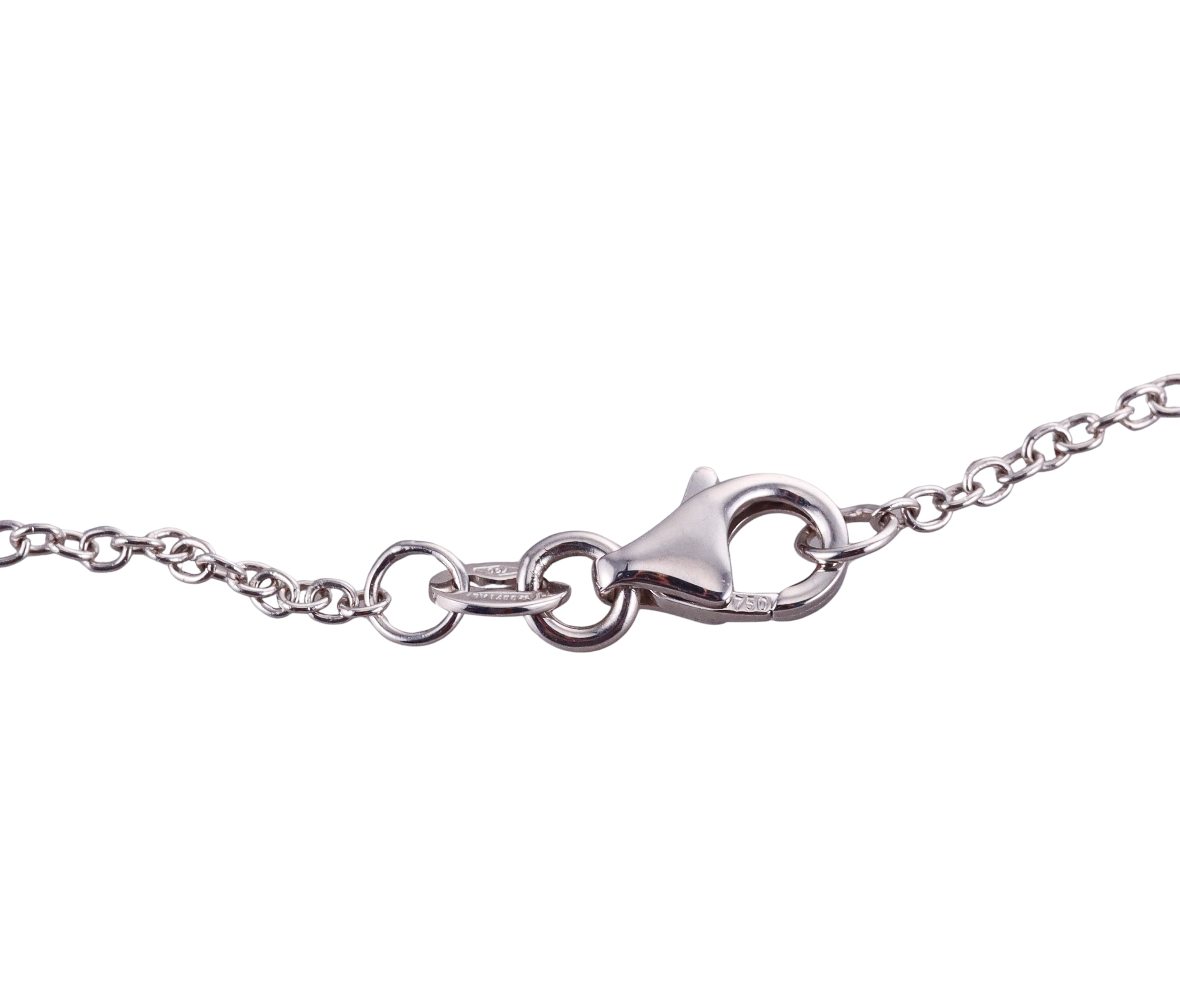 Giloro White Gold Diamond Lapis Pendant Necklace