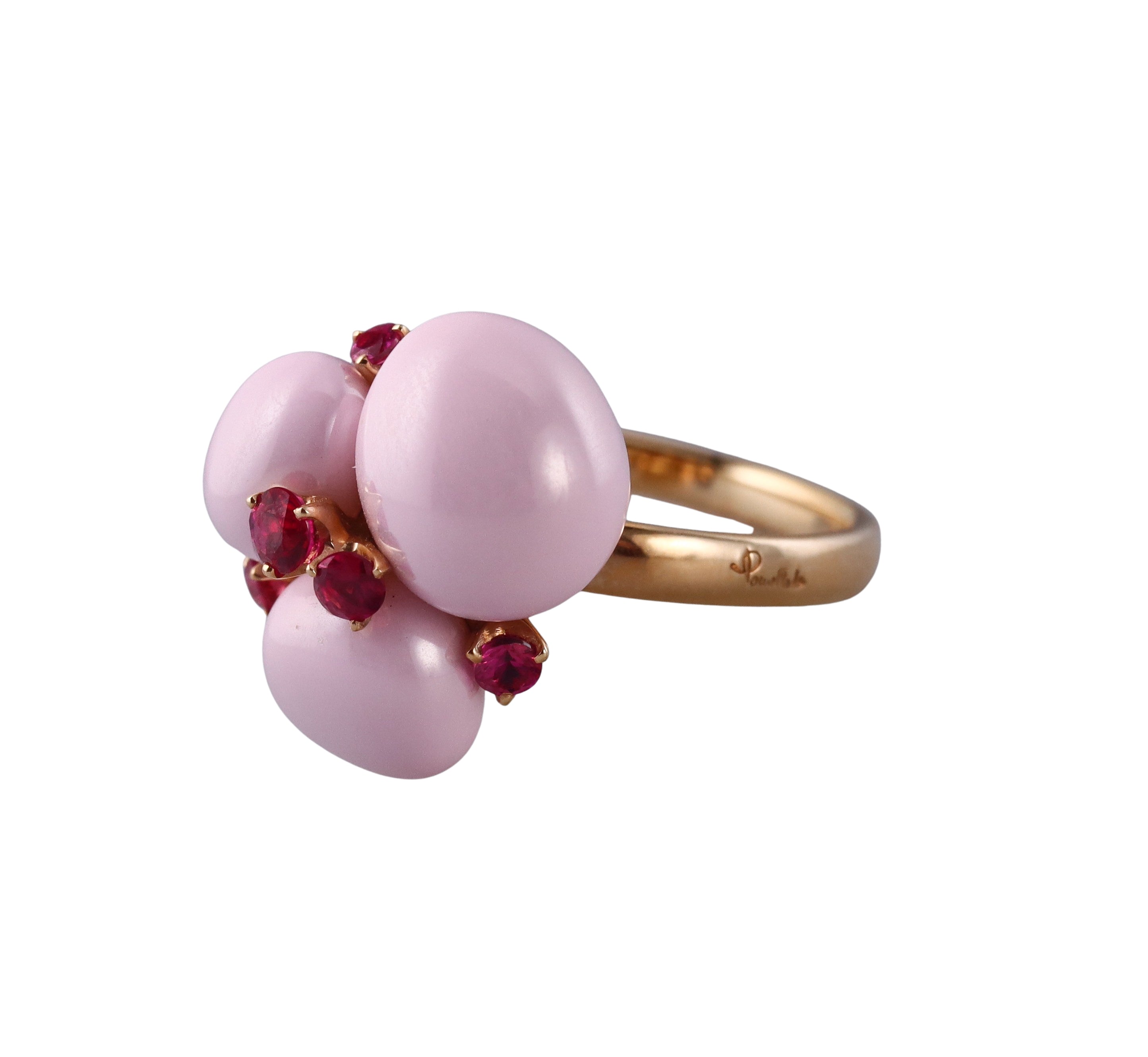 Pomellato Capri Pink Ceramic Quartz Rose Gold Ring
