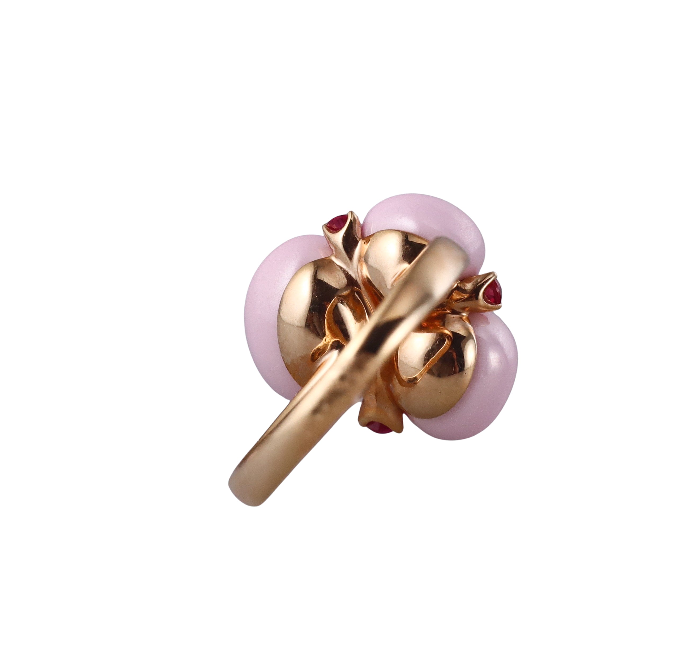Pomellato Capri Pink Ceramic Quartz Rose Gold Ring