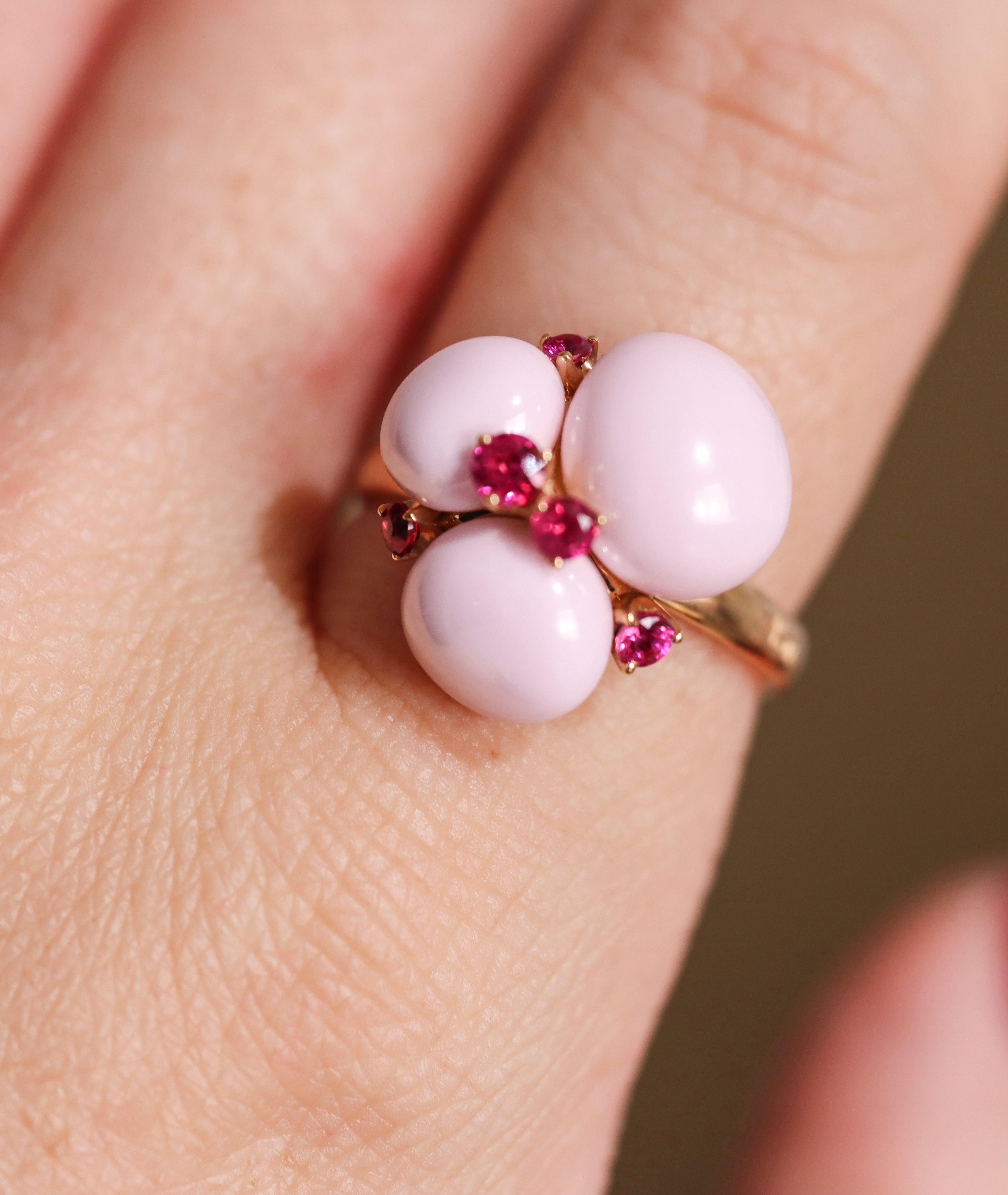 Pomellato Capri Pink Ceramic Quartz Rose Gold Ring