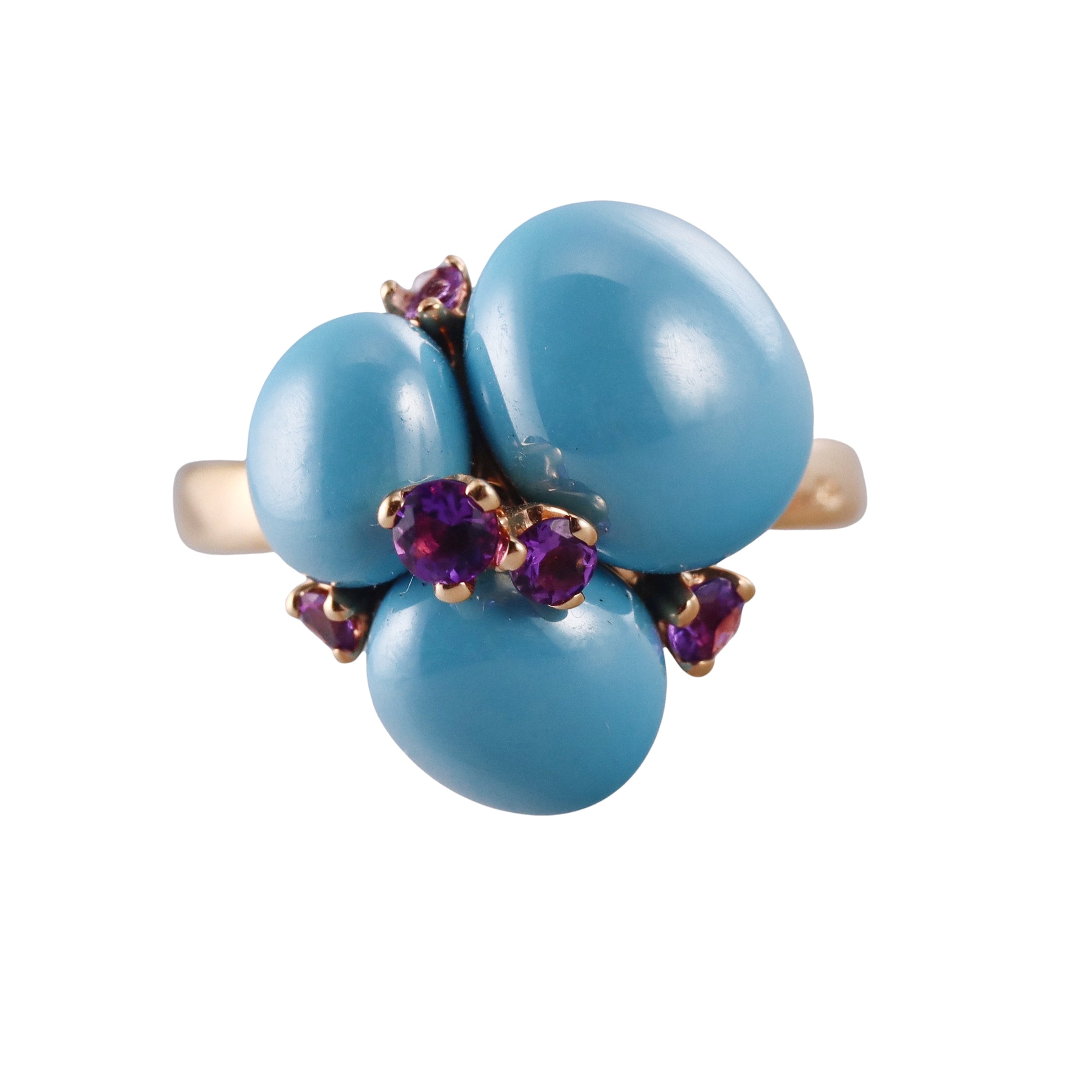Pomellato Capri Blue Ceramic Amethyst Rose Gold Ring