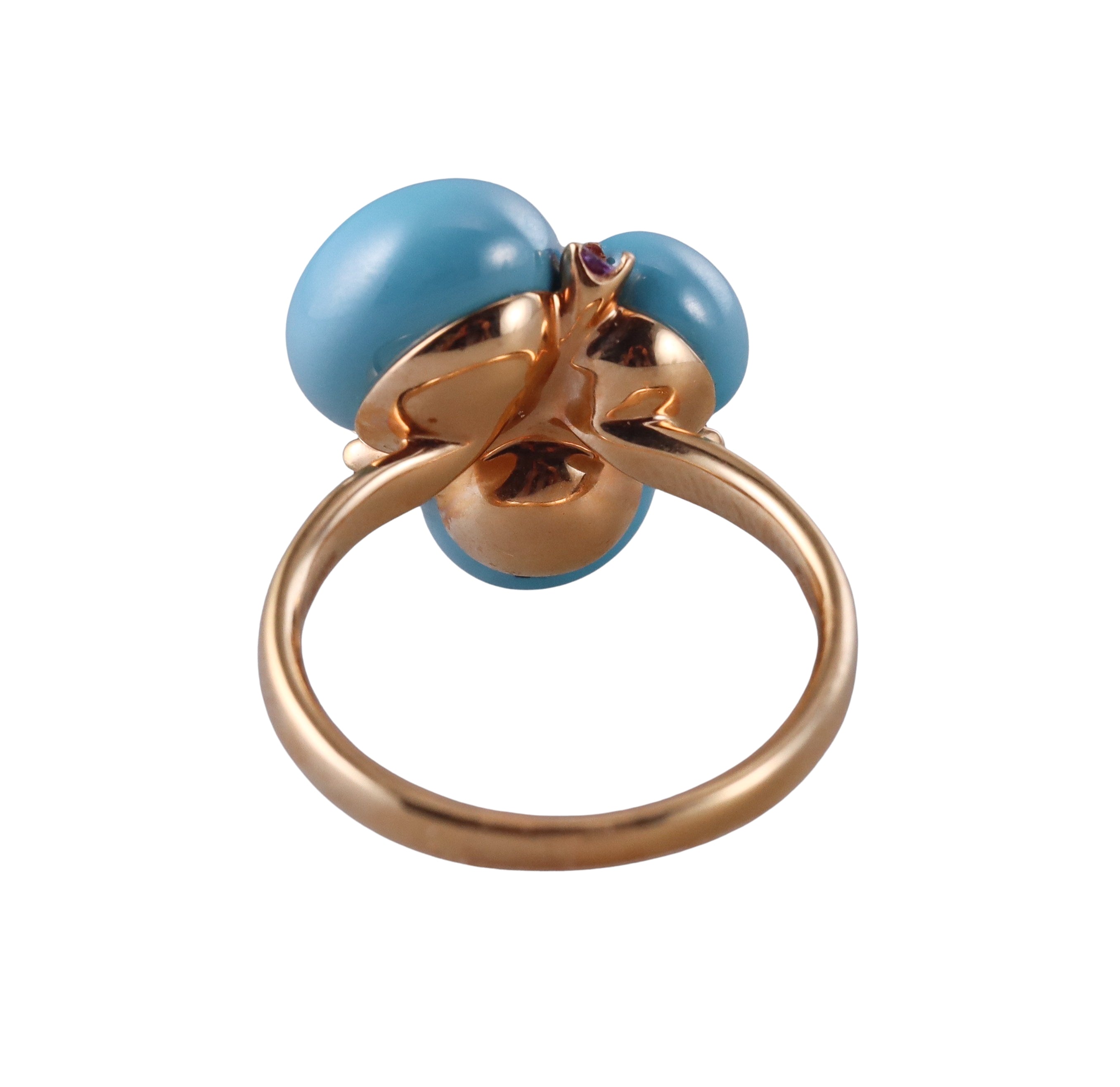 Pomellato Capri Blue Ceramic Amethyst Rose Gold Ring
