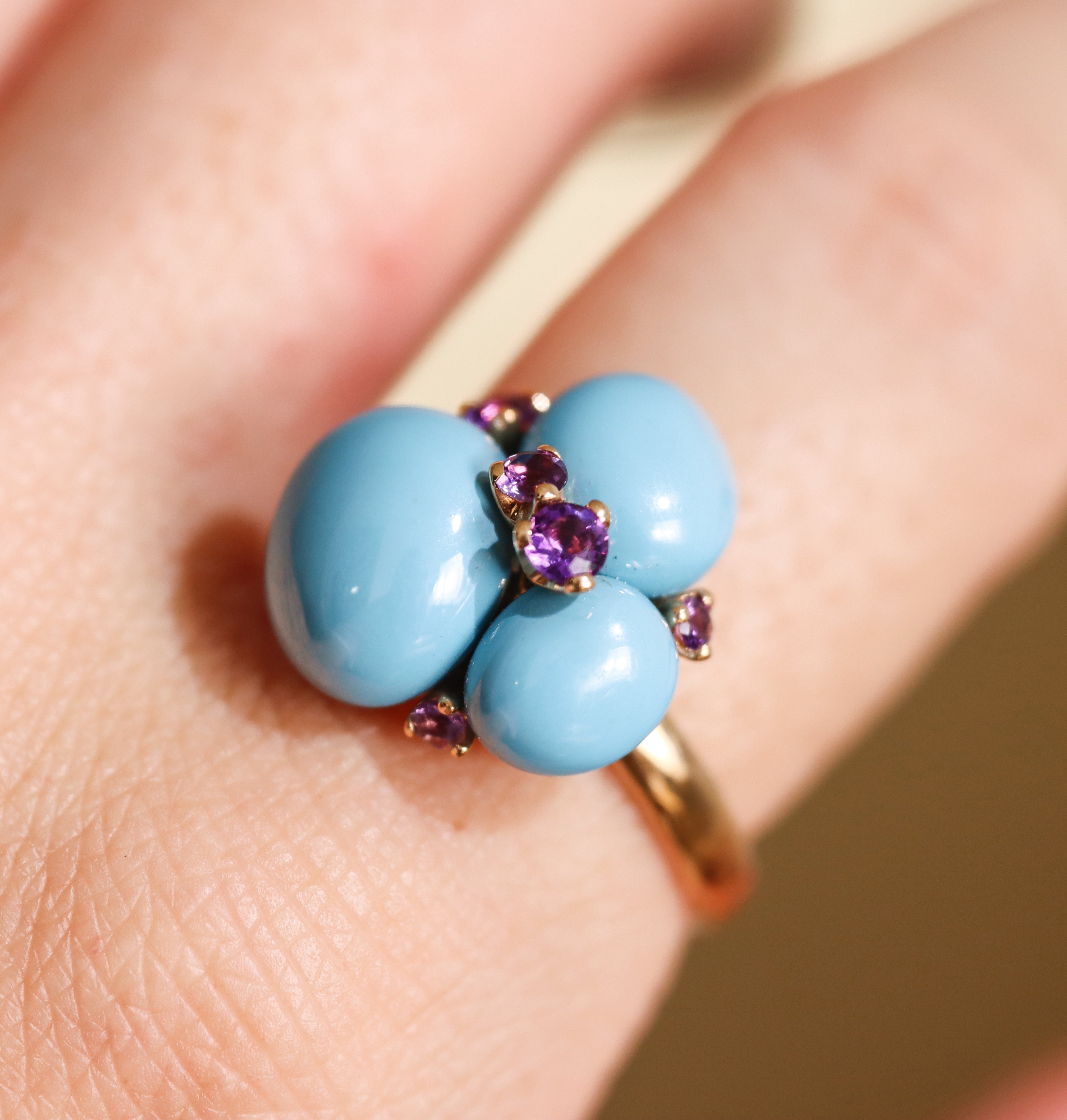 Pomellato Capri Blue Ceramic Amethyst Rose Gold Ring
