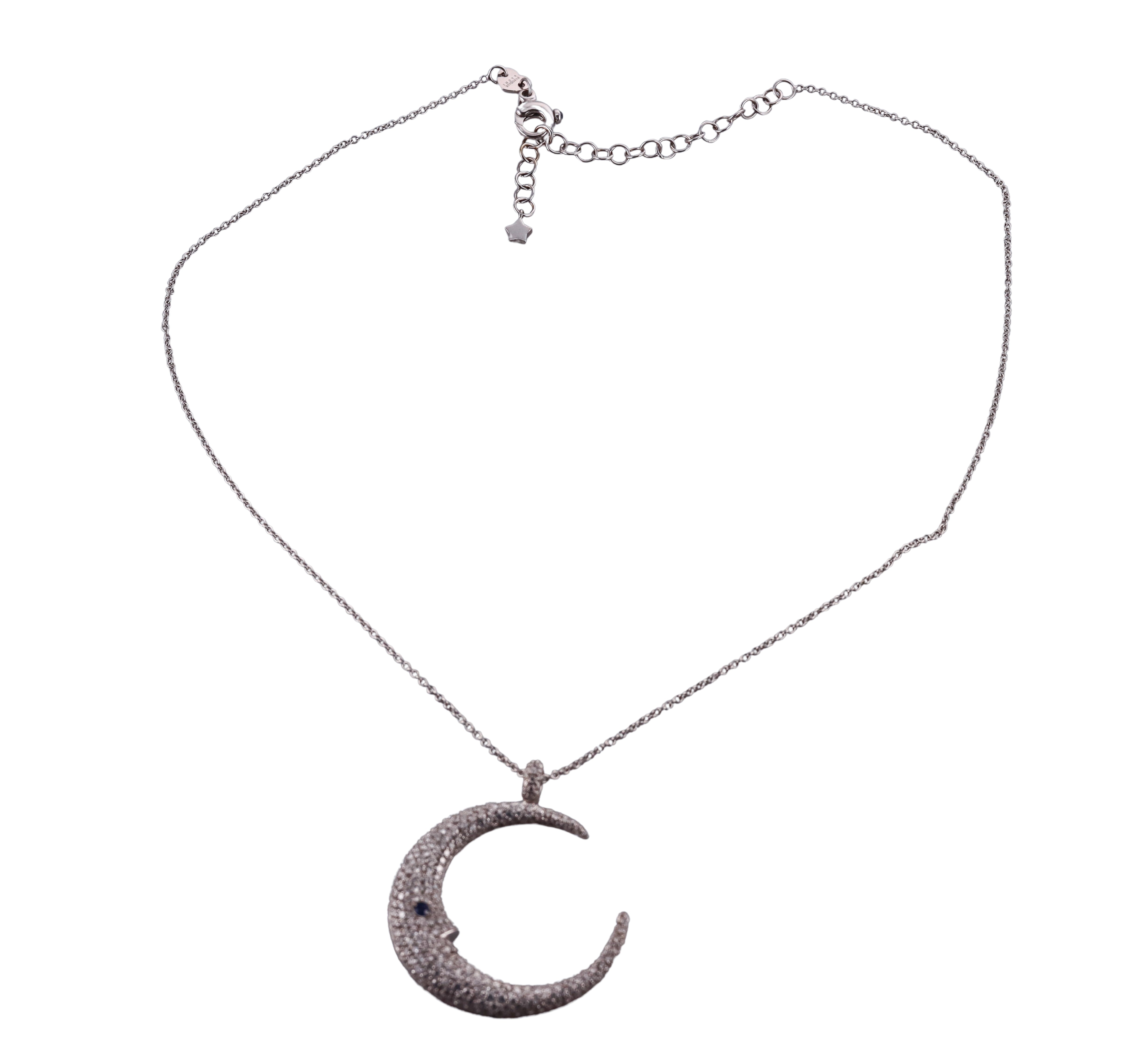 Pasquale Bruni Gold 4.45ctw Diamond Half Moon Necklace