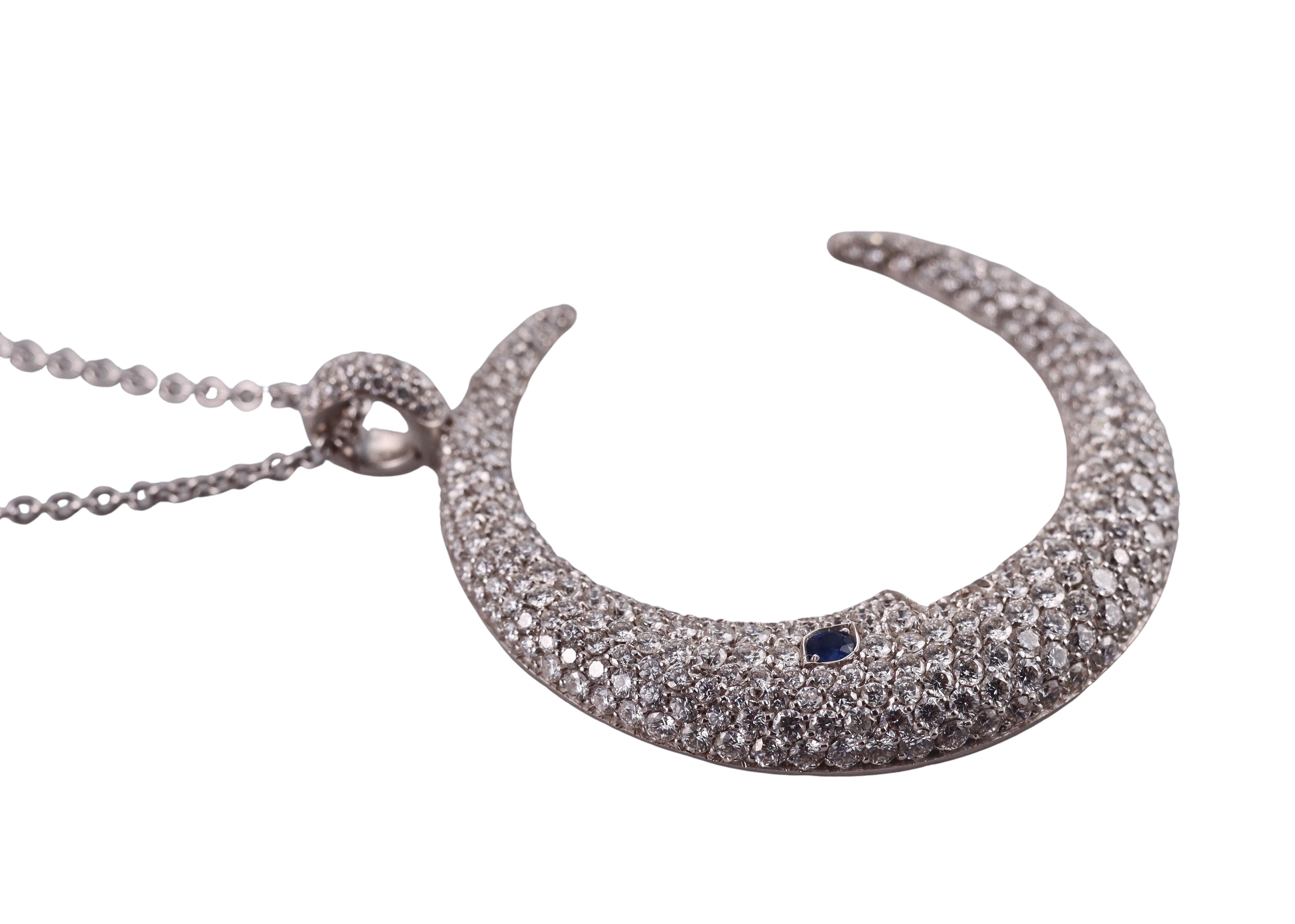 Pasquale Bruni Gold 4.45ctw Diamond Half Moon Necklace