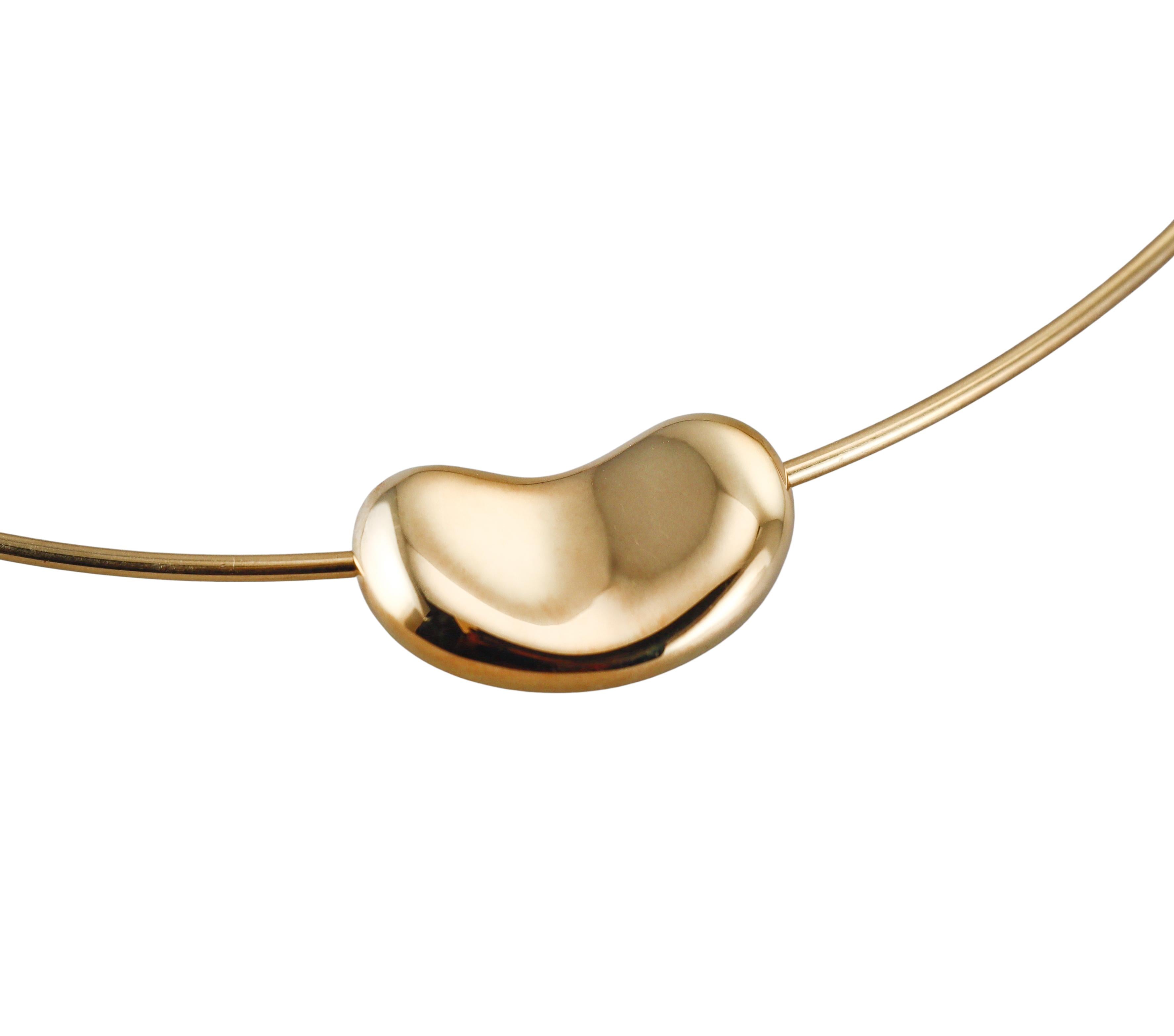 Tiffany & Co Elsa Peretti Gold Bean Necklace