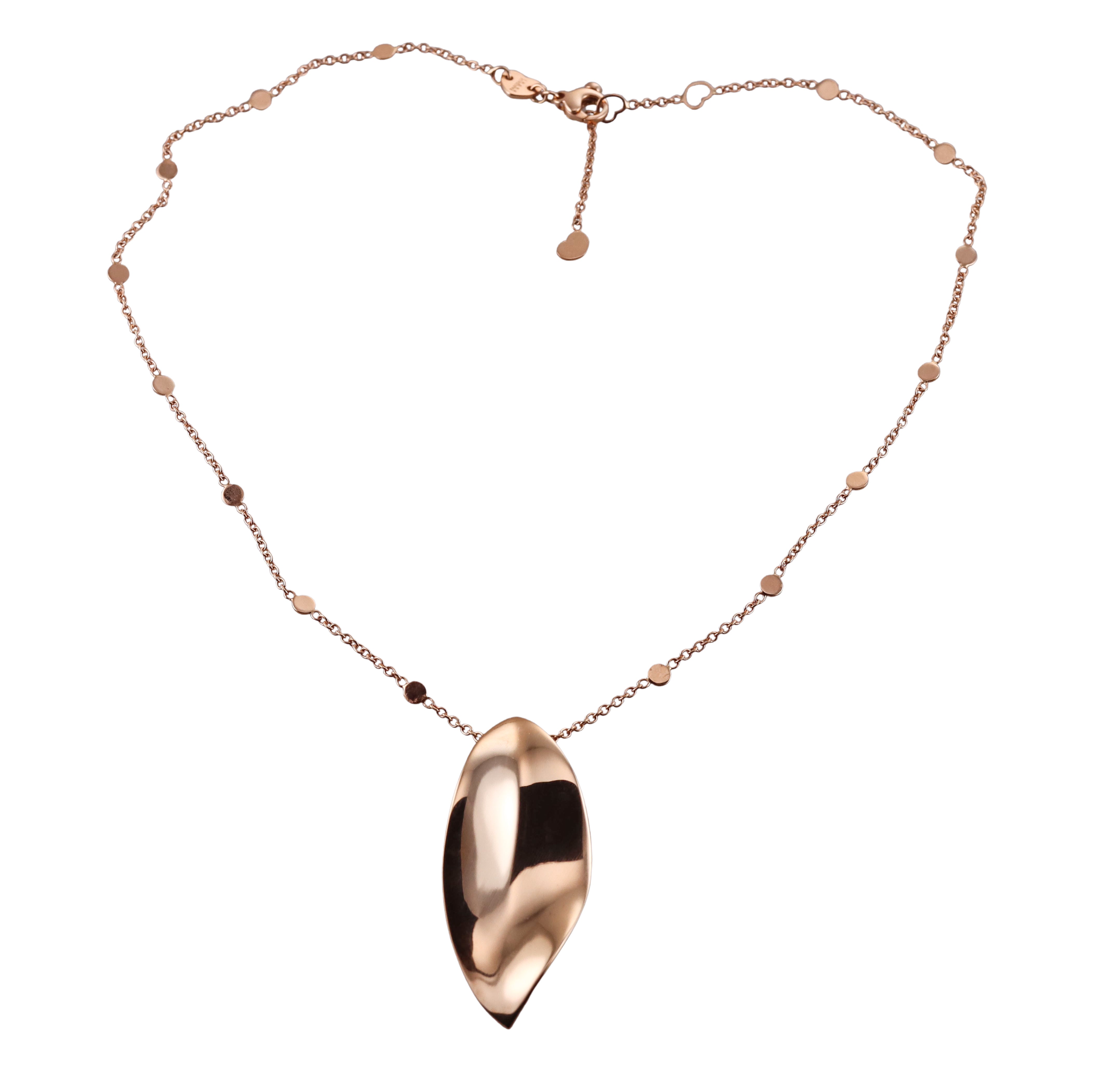 Pasquale Bruni Rose Gold Leaf Pendant Necklace