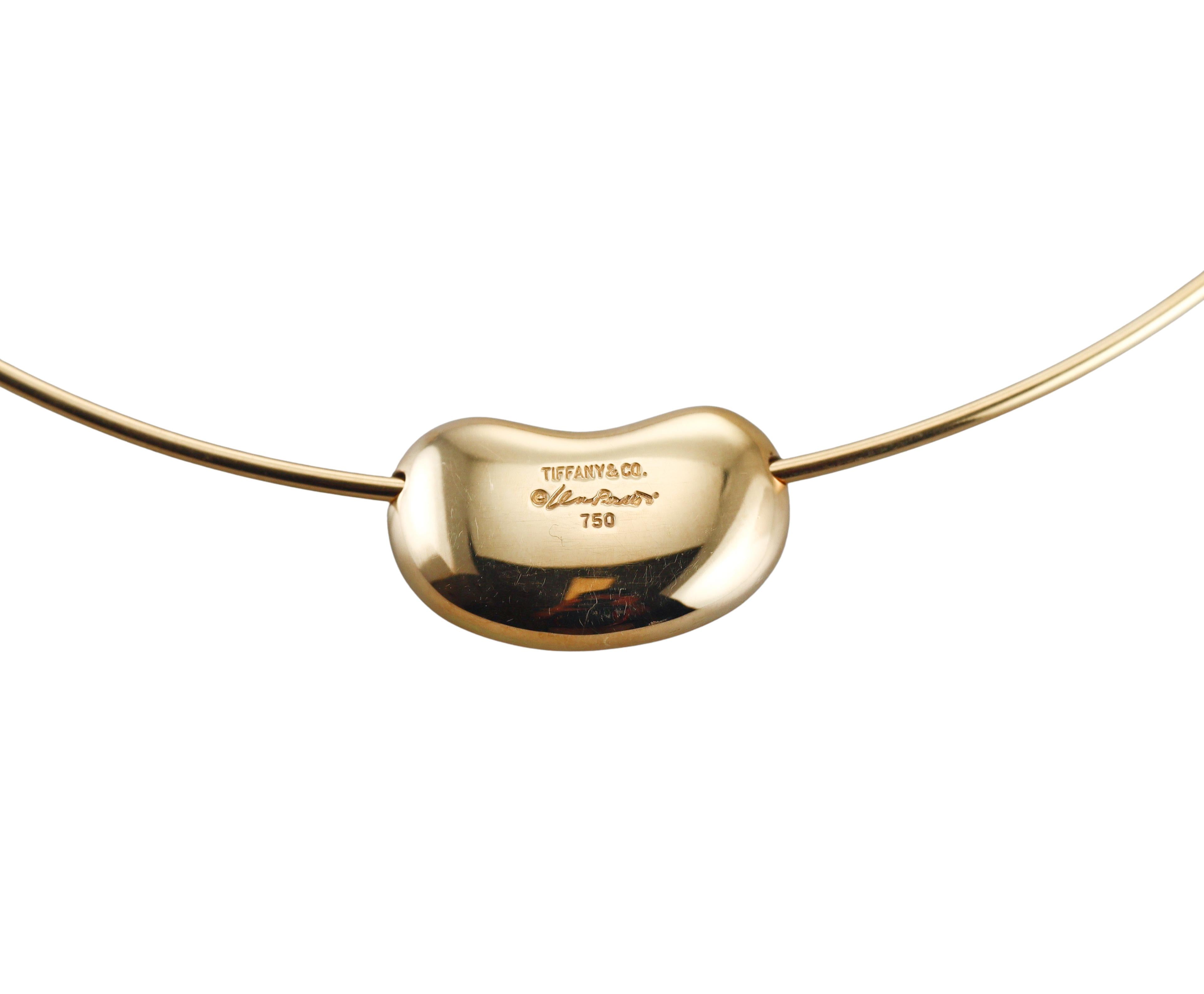 Tiffany & Co Elsa Peretti Gold Bean Necklace