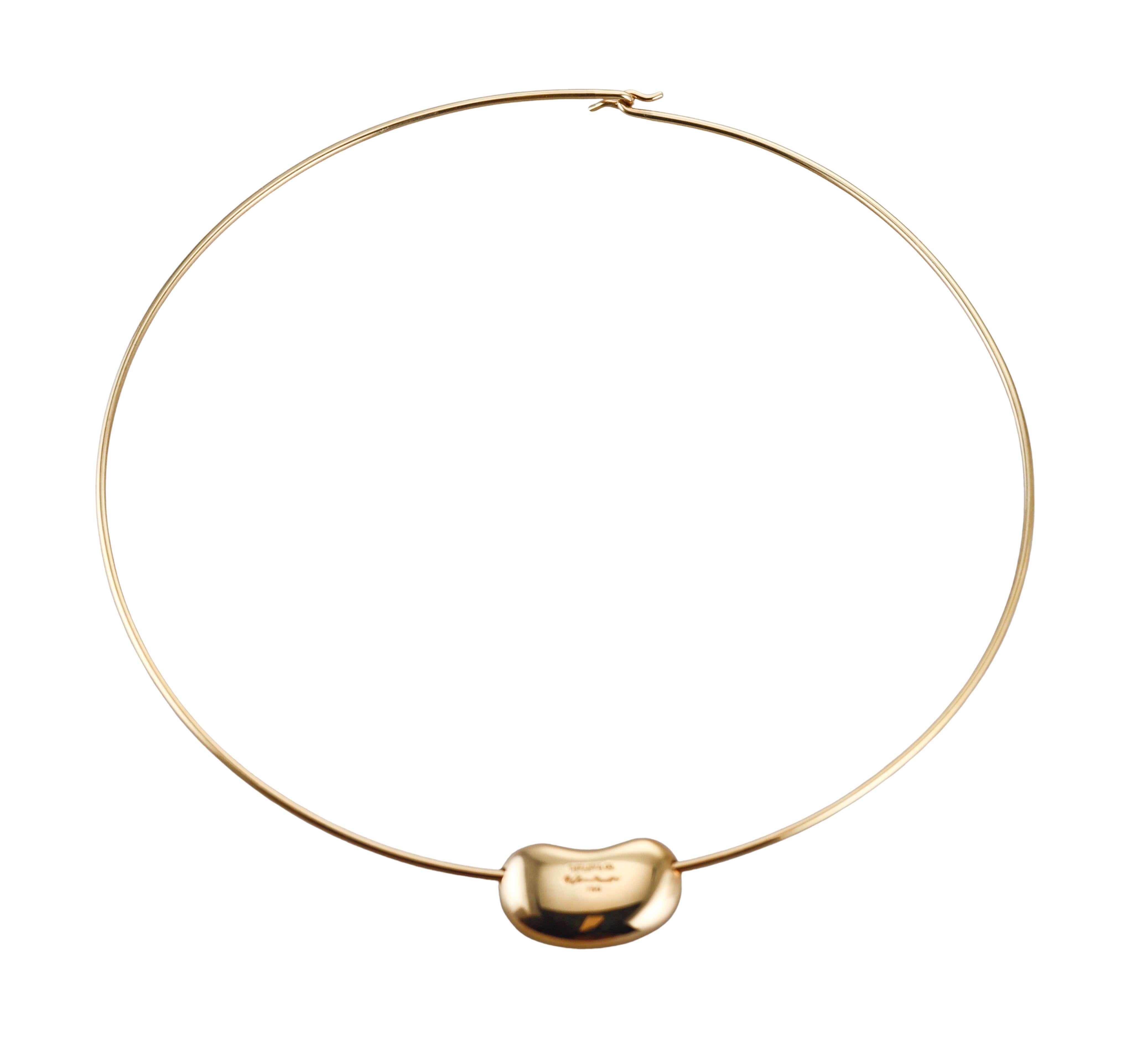 Tiffany & Co Elsa Peretti Gold Bean Necklace
