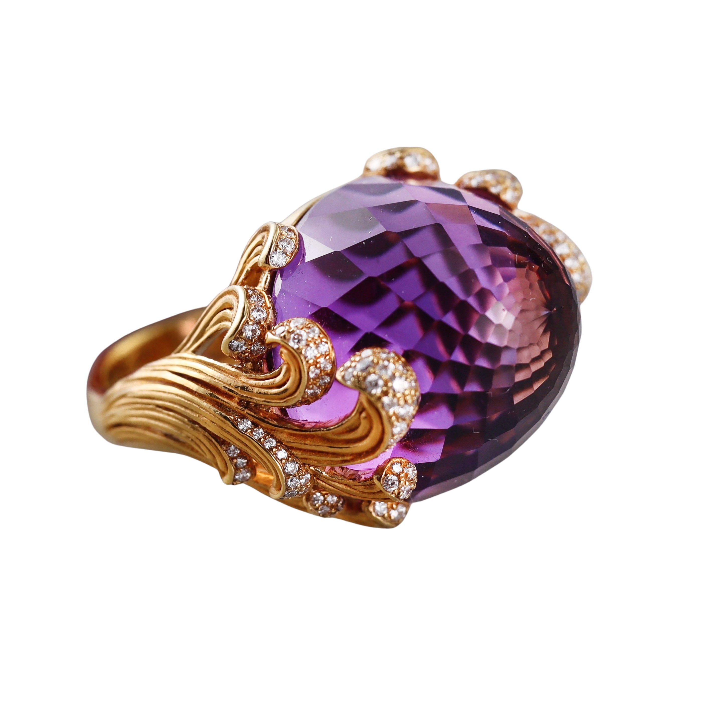 Carrera y Carrera Origen Maxi Gold Diamond Amethyst Ring