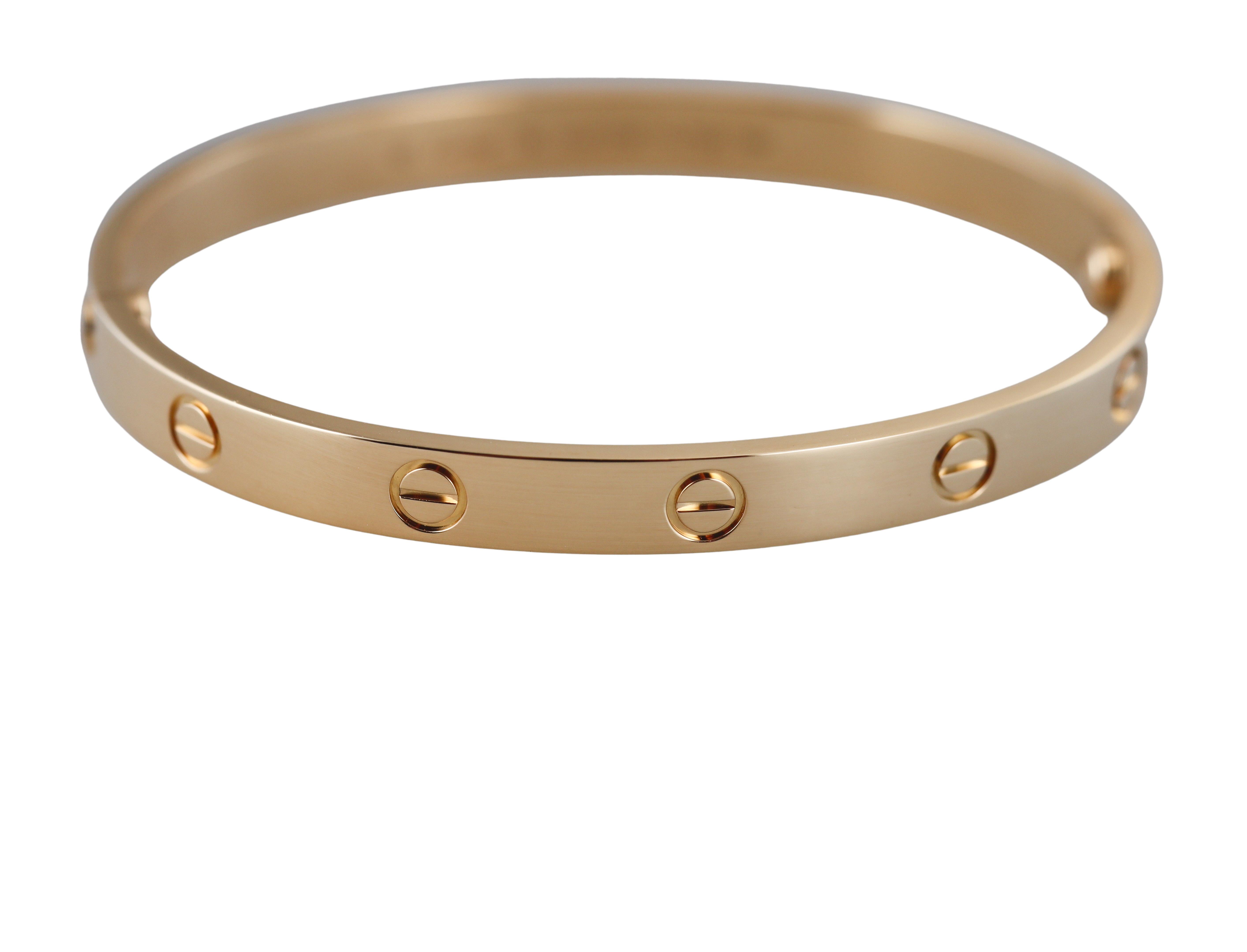 Cartier Love Yellow Gold Classic Model Bracelet Size 18