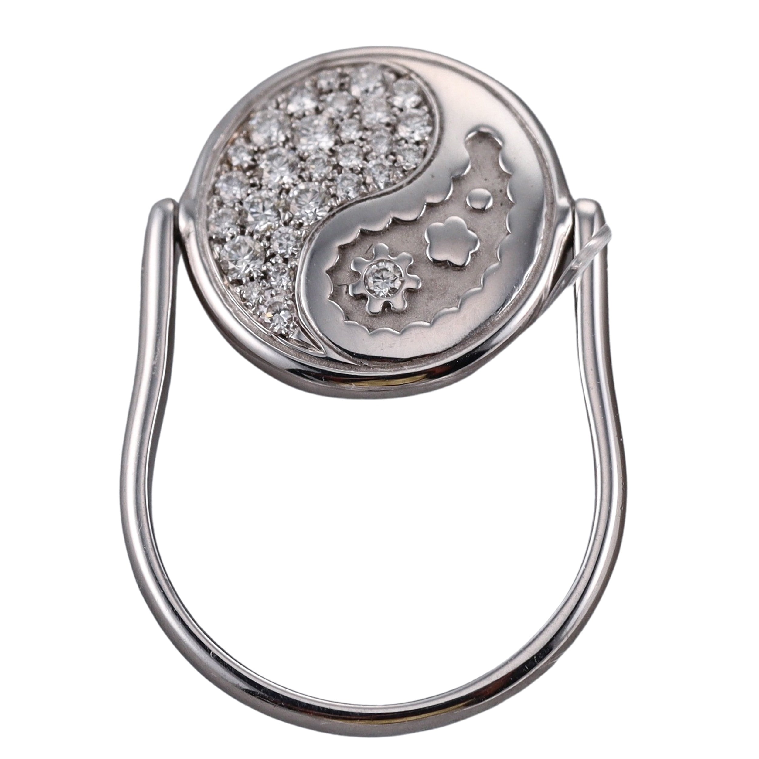 Carrera y Carrera Aqua Diamond Yin Yang Gold Flip Ring