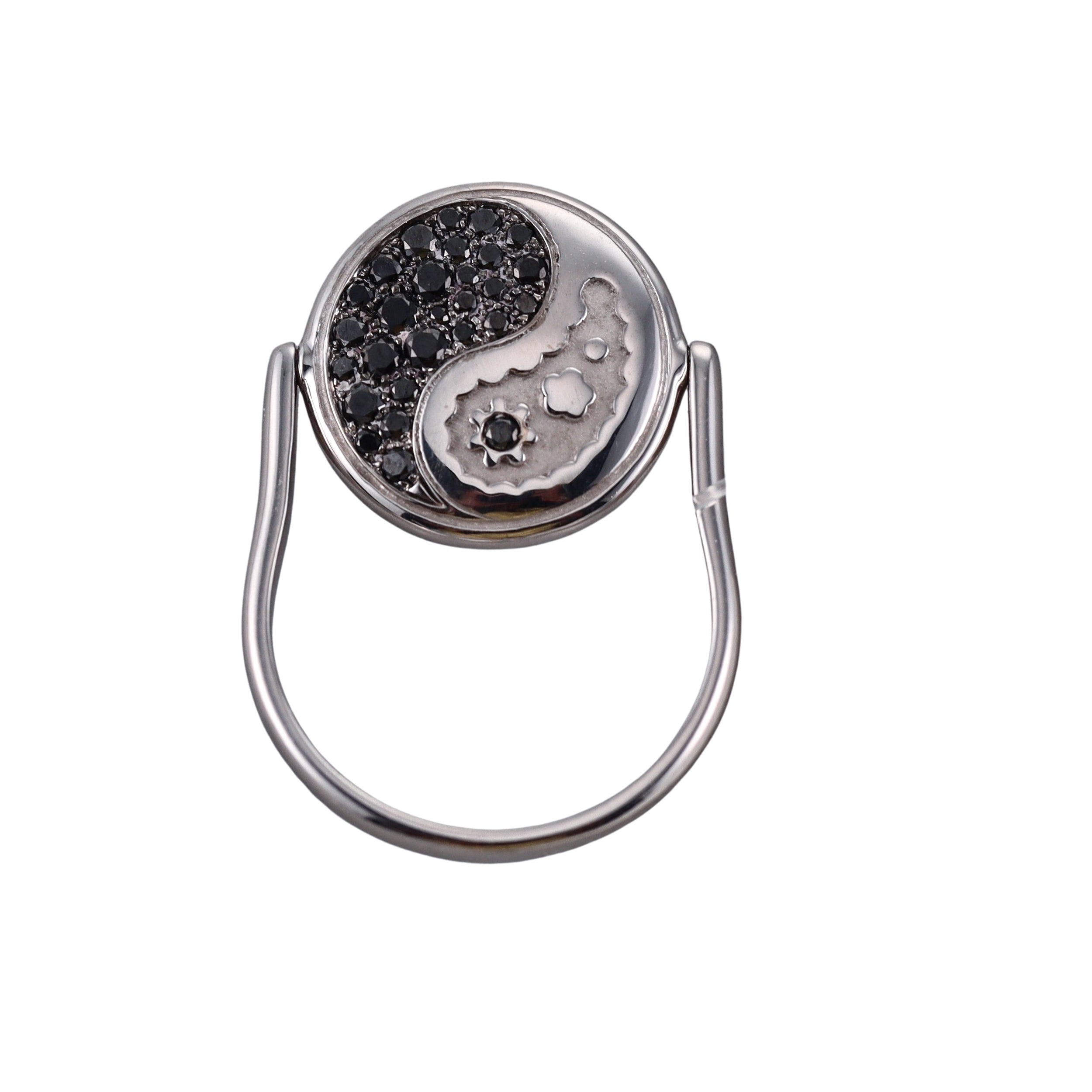 Carrera y Carrera Aqua Diamond Yin Yang Gold Flip Ring