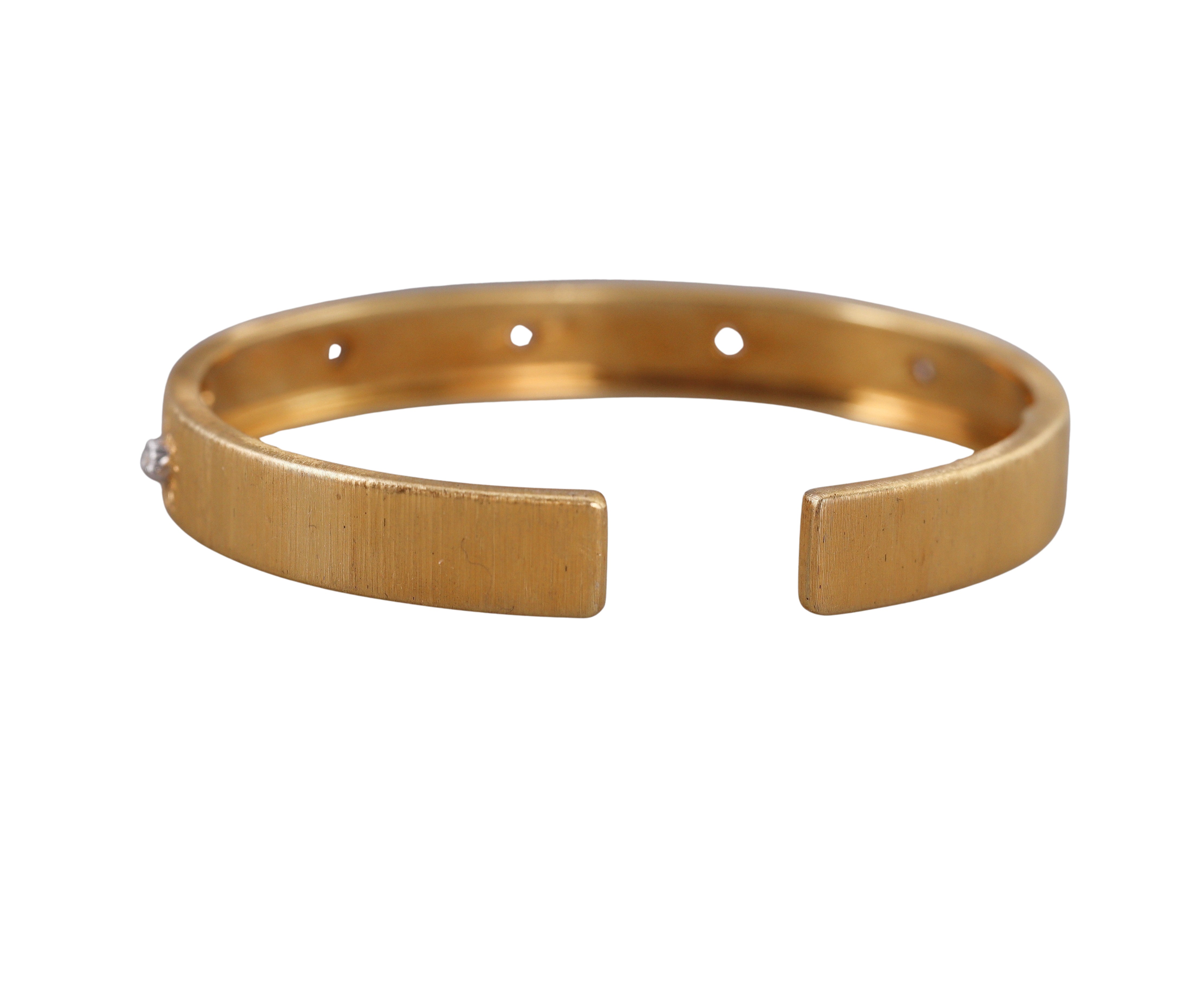 Buccellati Yellow Gold Diamond Classic Cuff Bracelet