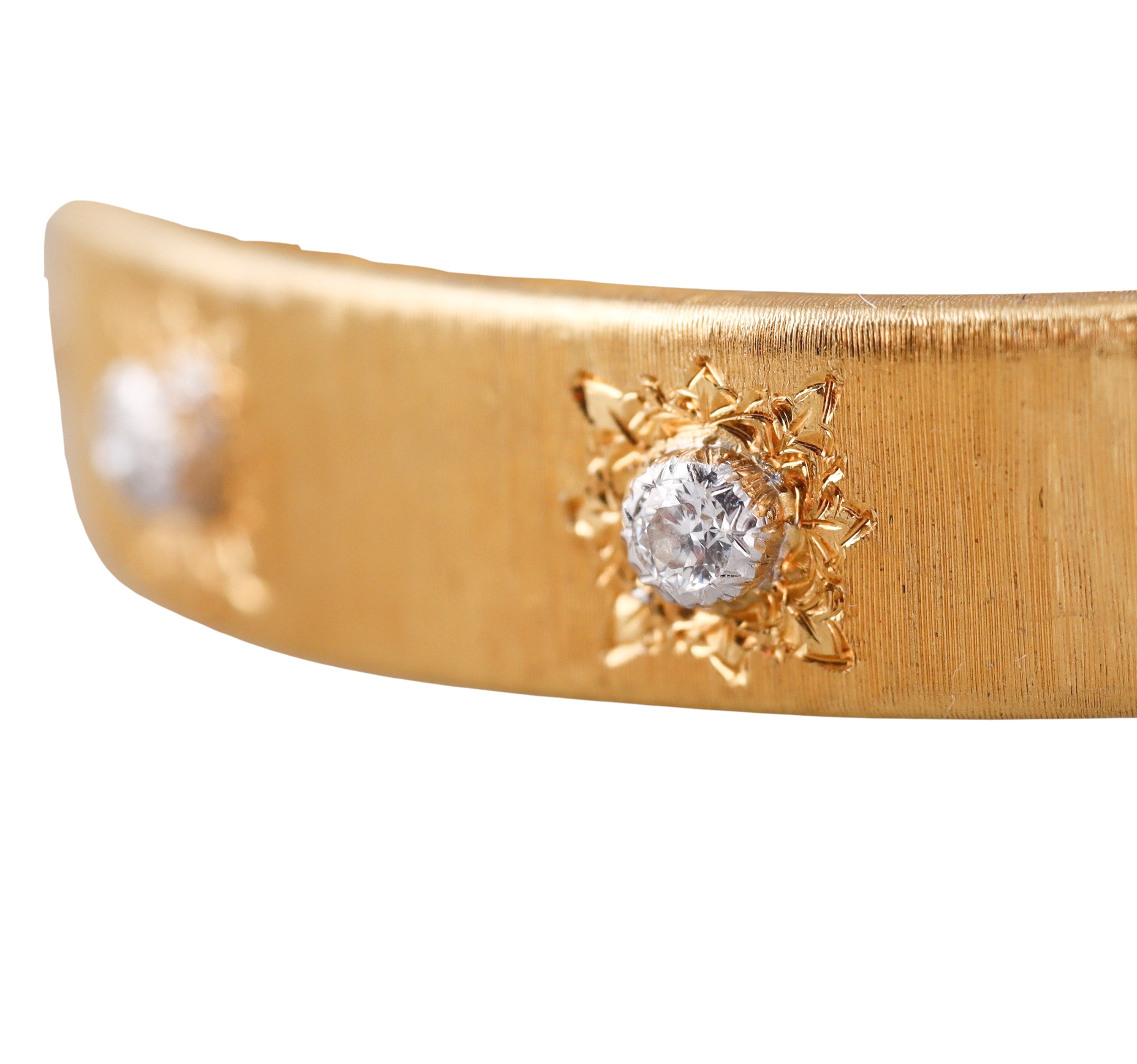 Buccellati Yellow Gold Diamond Classic Cuff Bracelet