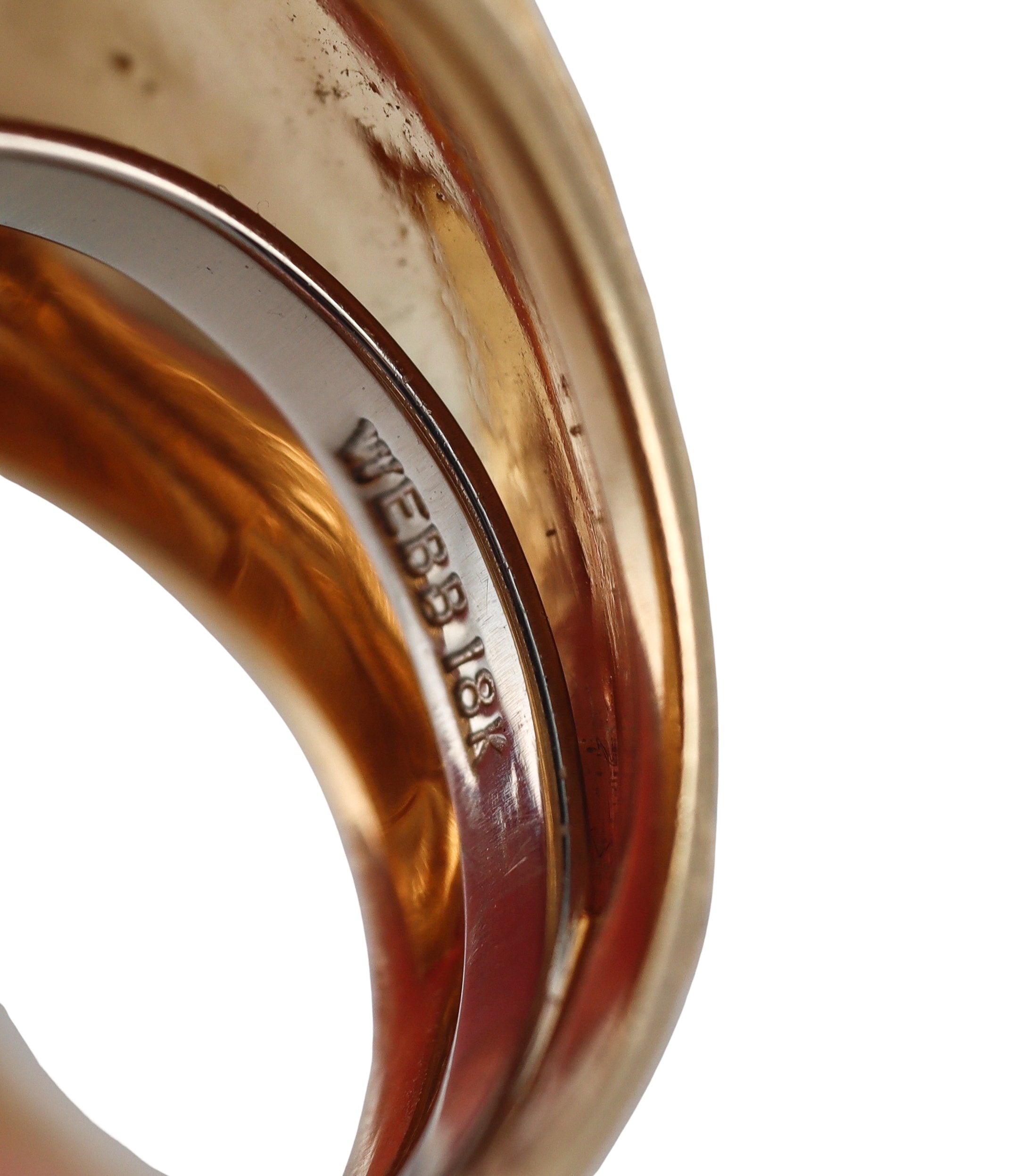 David Webb Hammered Gold Swirl Ring