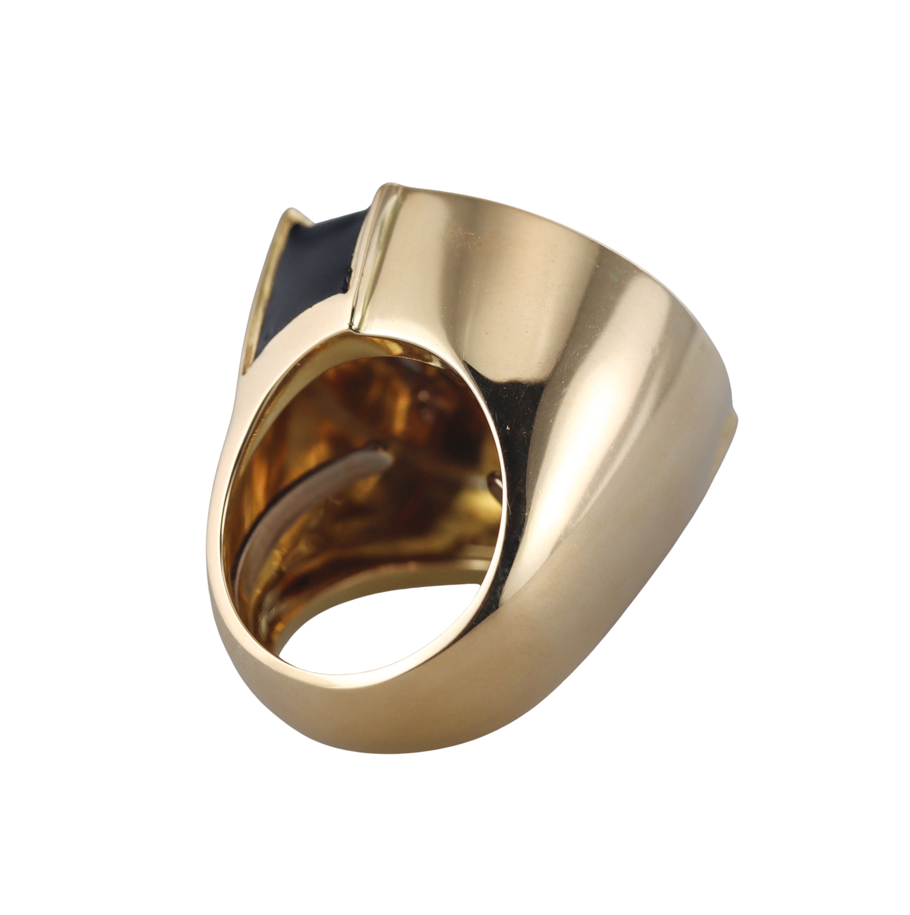 David Webb Enamel Diamond Gold Platinum Ring
