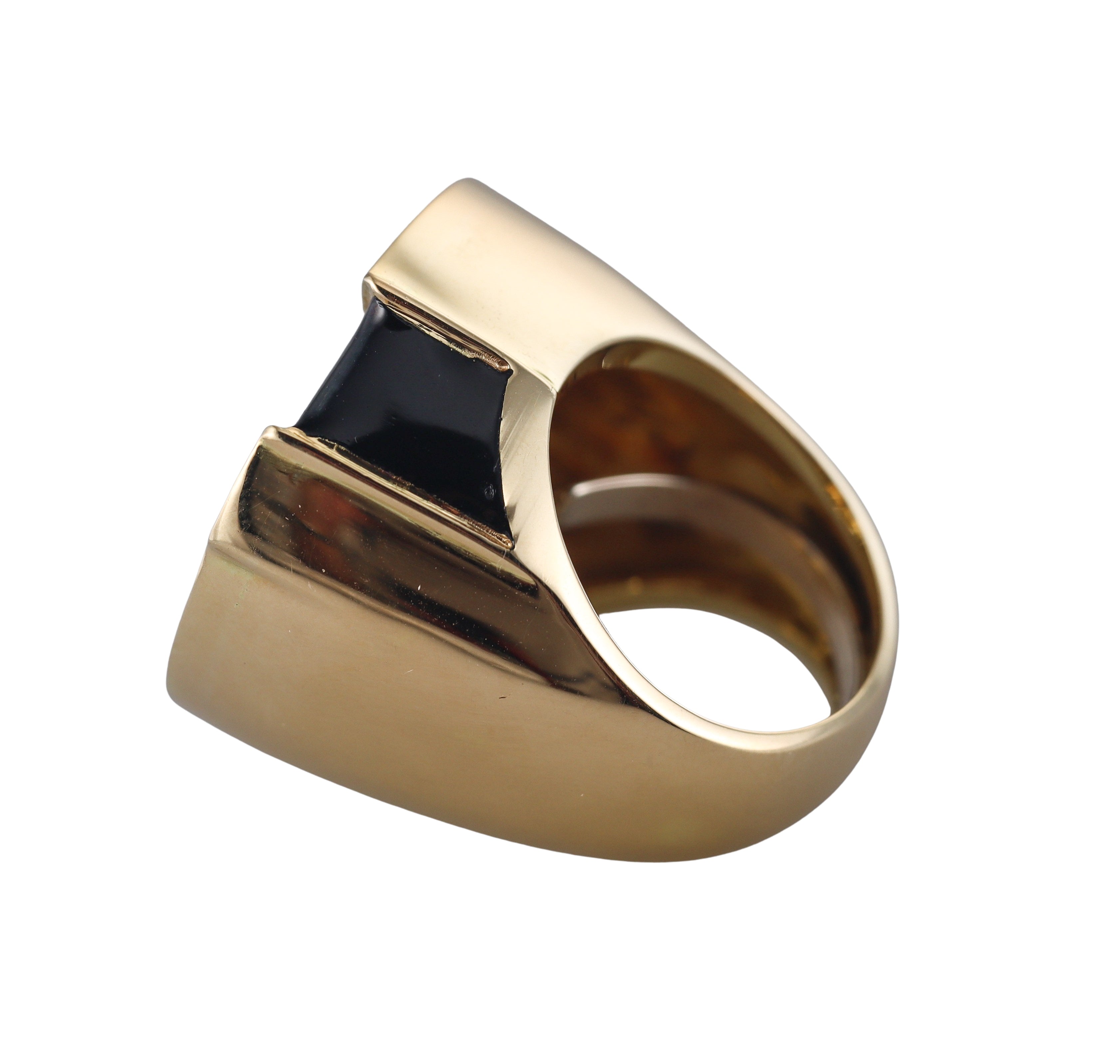 David Webb Enamel Diamond Gold Platinum Ring