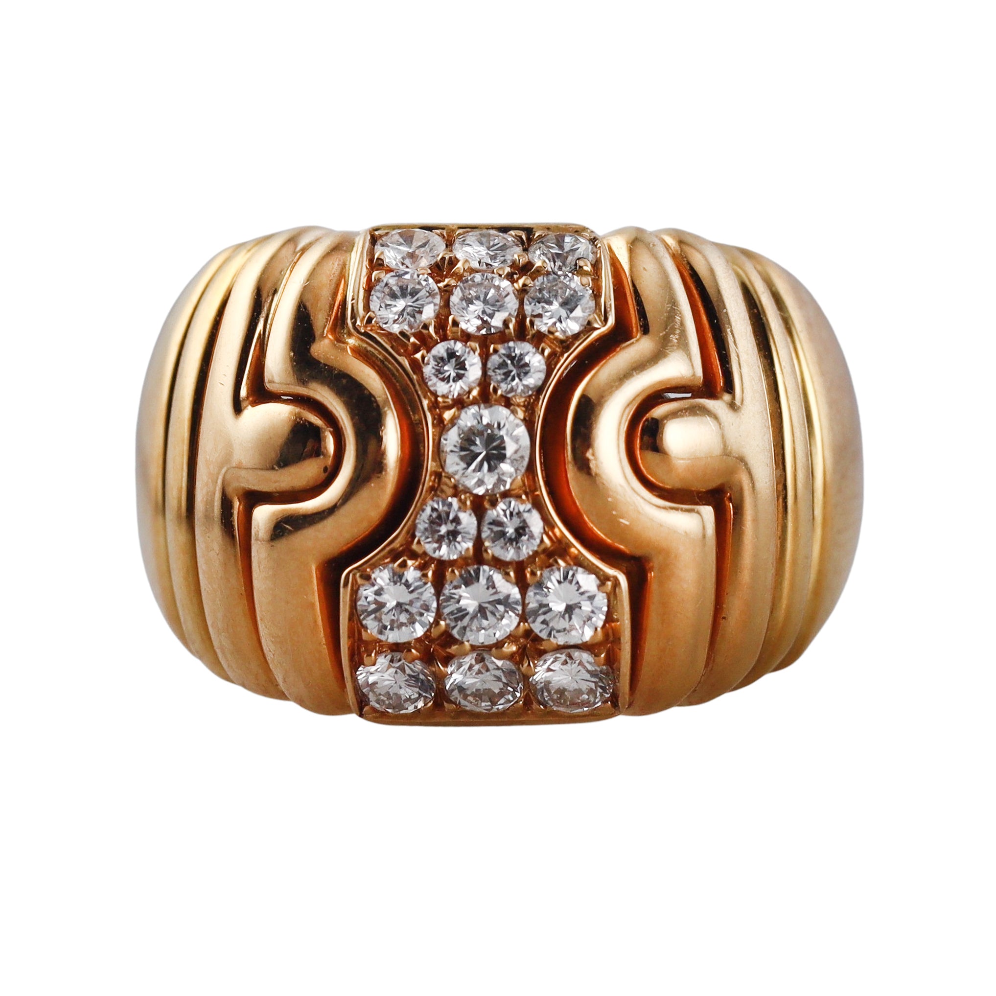 Bulgari Parentesi Diamond Gold Ring