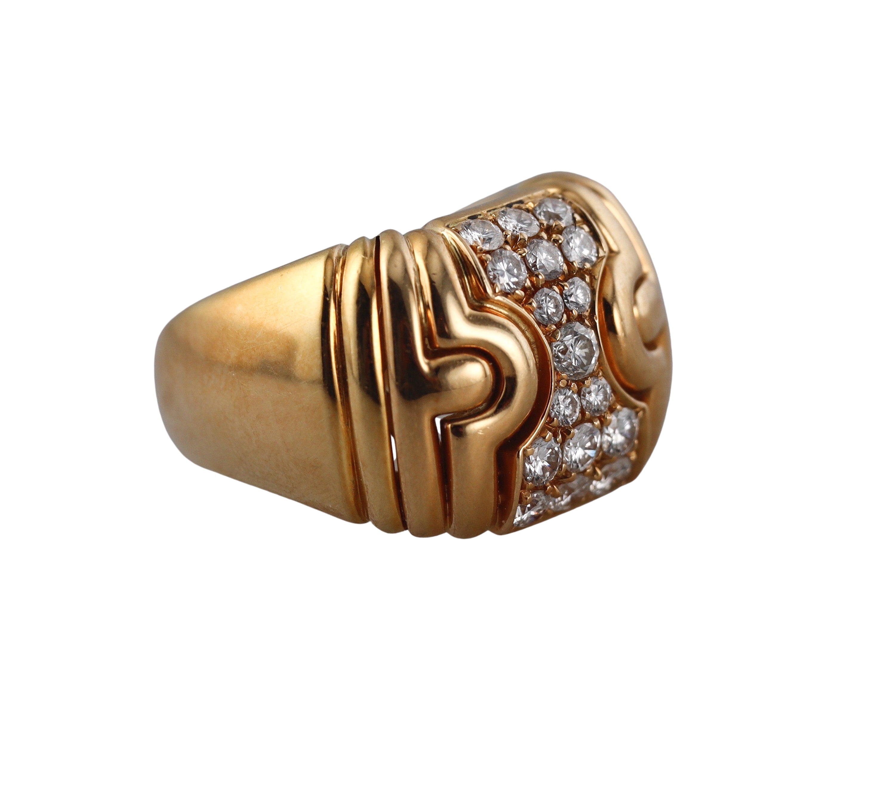 Bulgari Parentesi Diamond Gold Ring