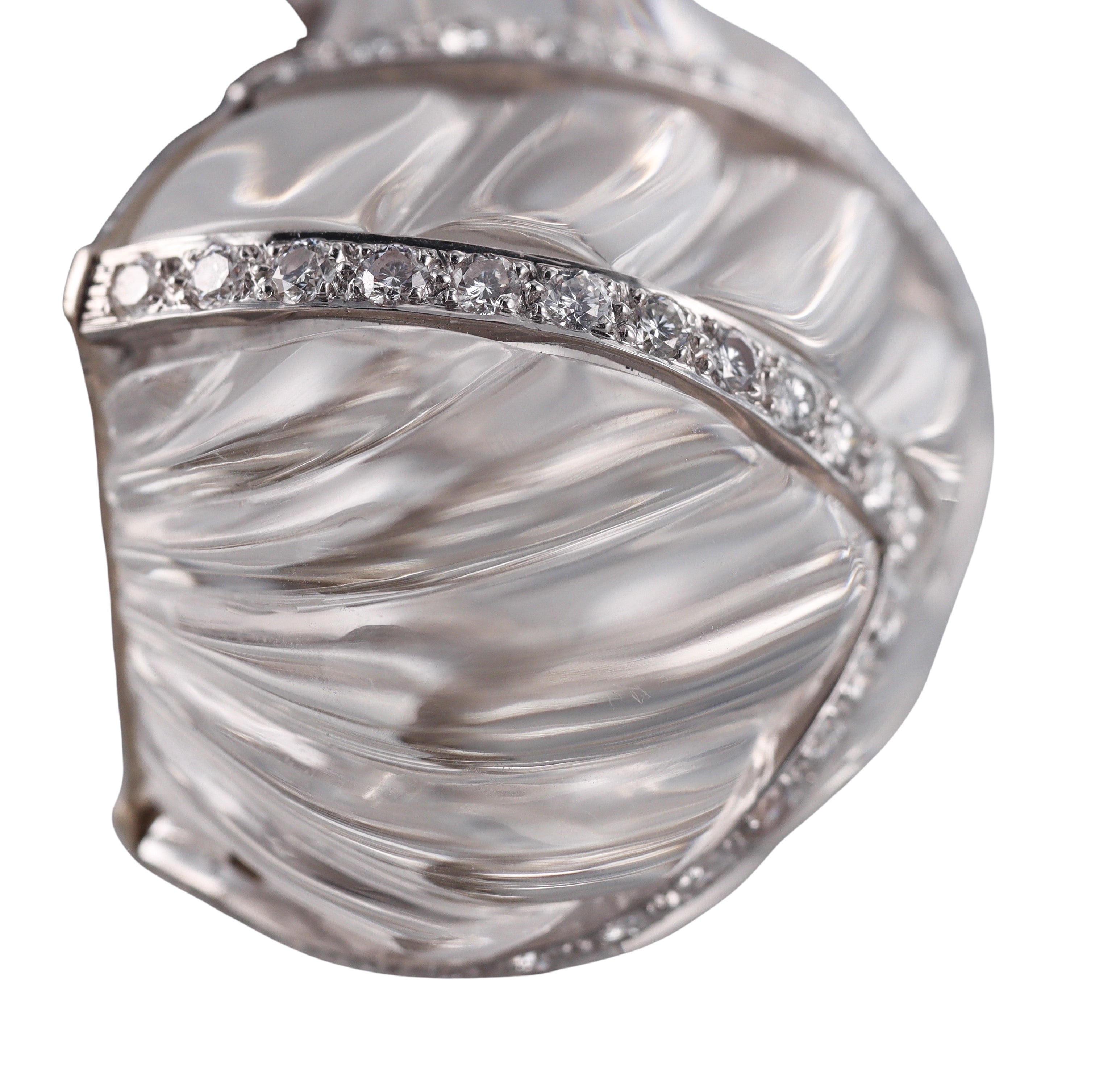 David Webb Crystal Diamond Gold Platinum Cuff Bracelet